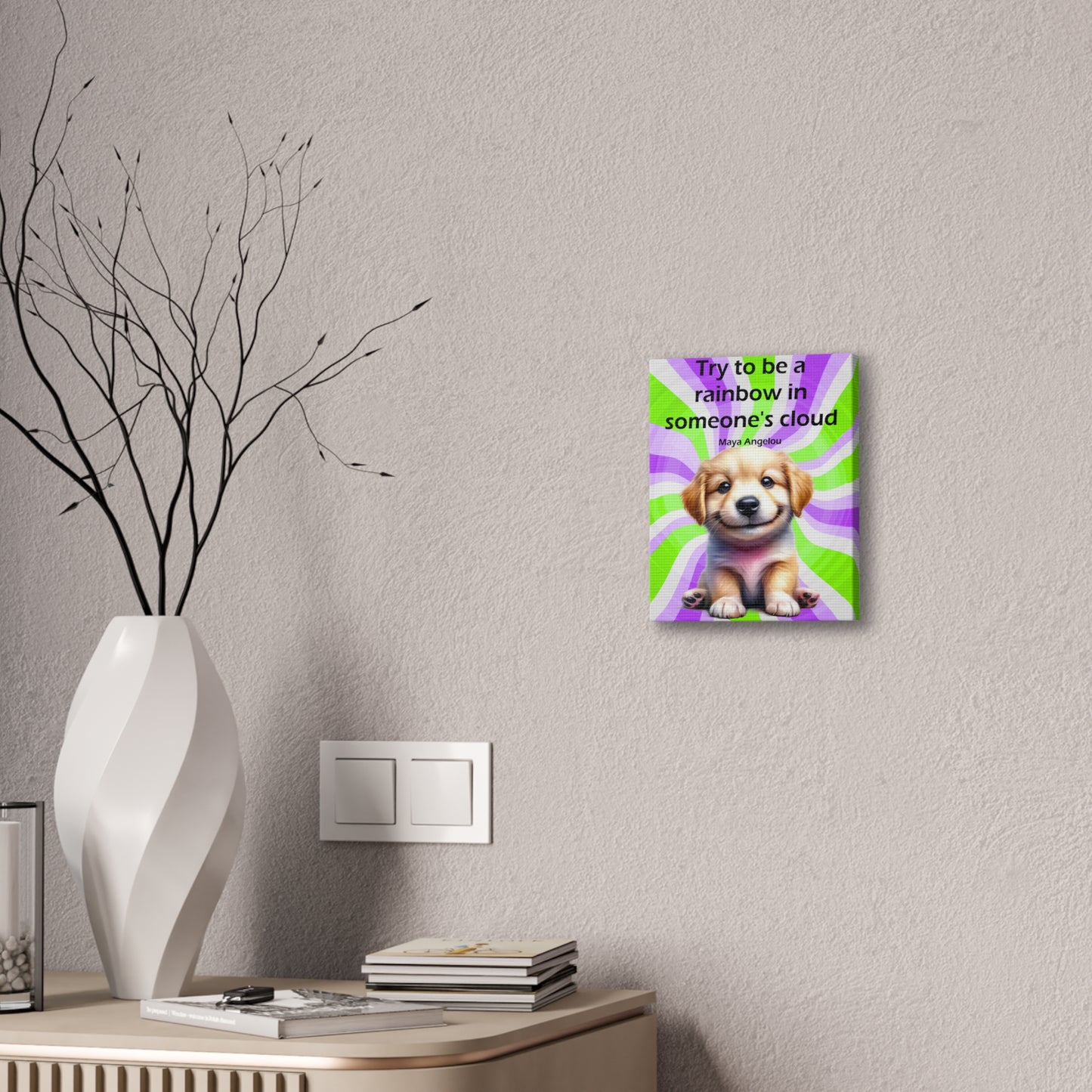 Canvas Art - Inspiring - Try to be a Rainbow - Dog 02