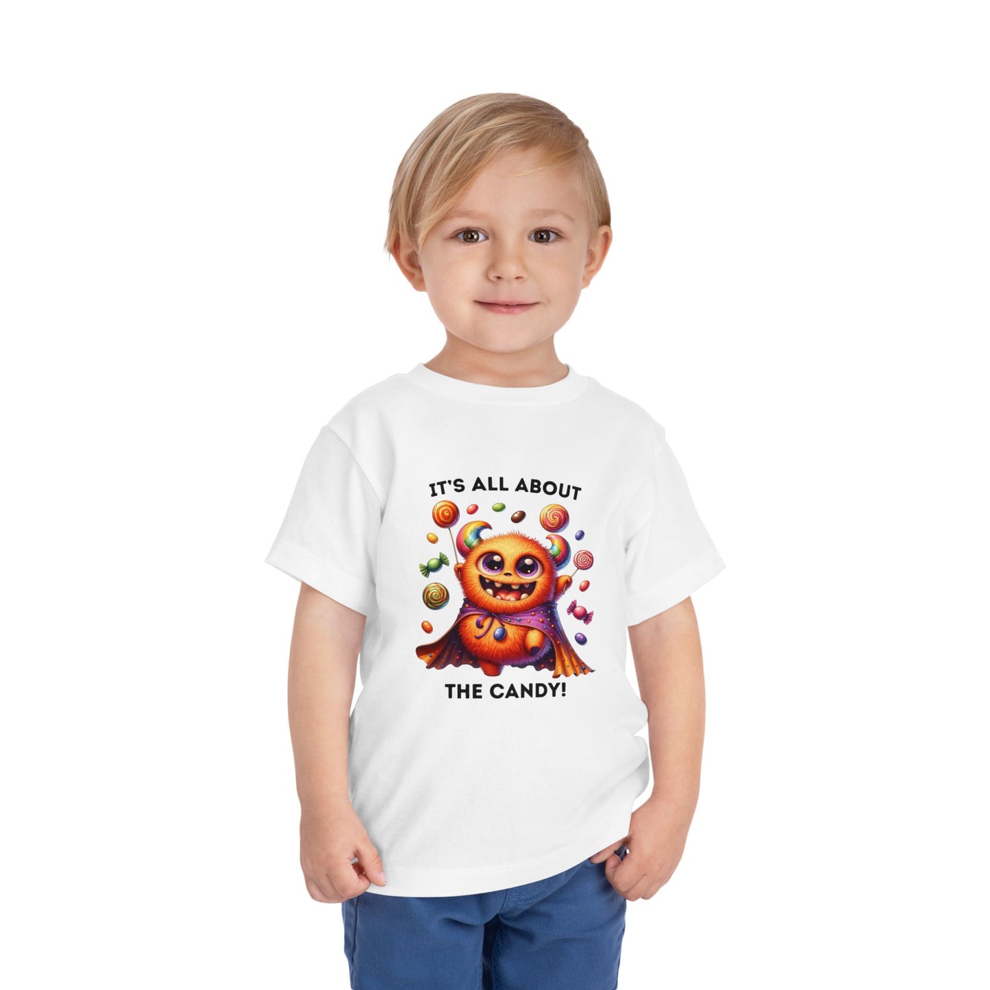 Toddler Tee - Halloween / Monster - It's all about the Candy! (01a)