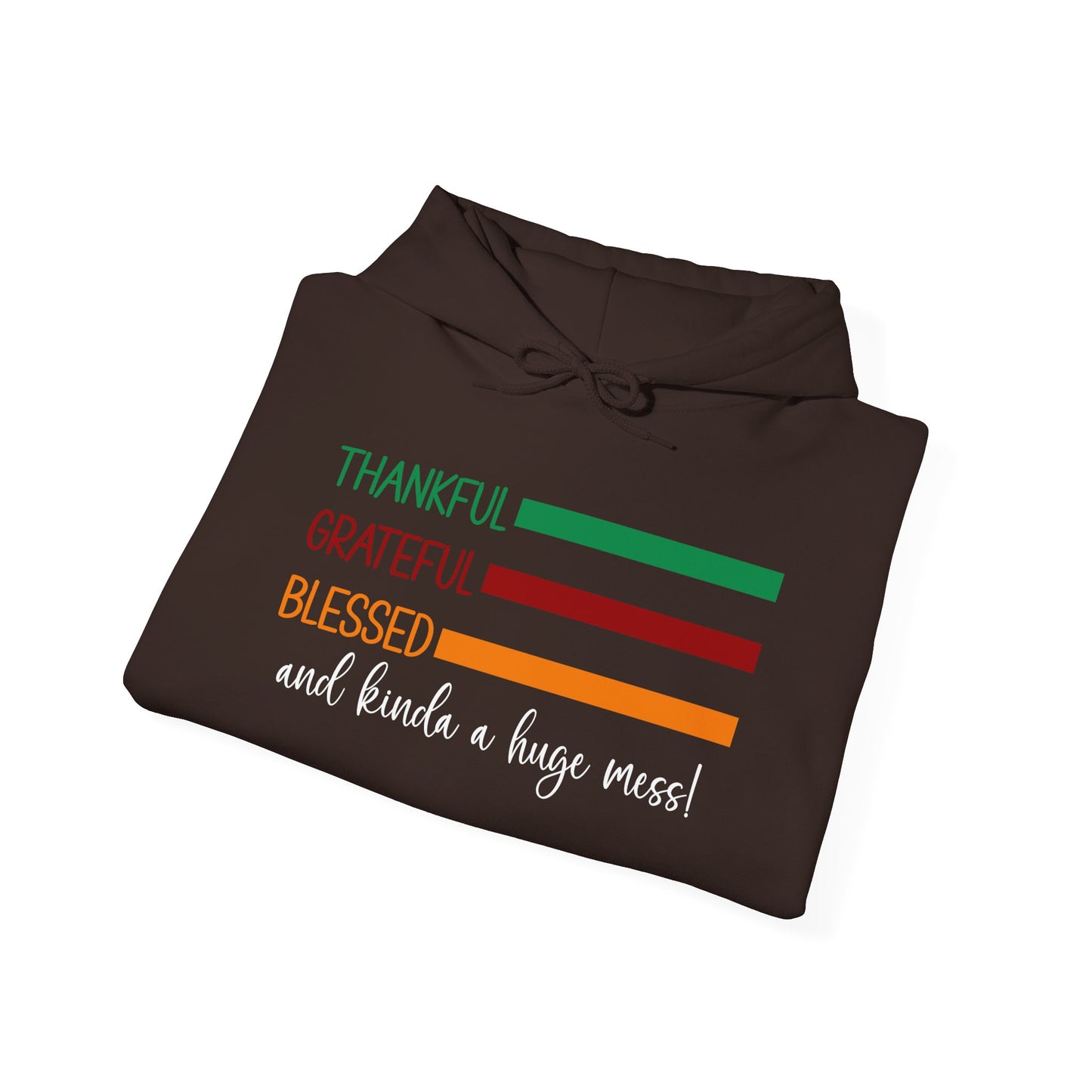 Heavy Blend Hoodie - Christian - Thankful, Grateful, Blessed & a Mess (1a)