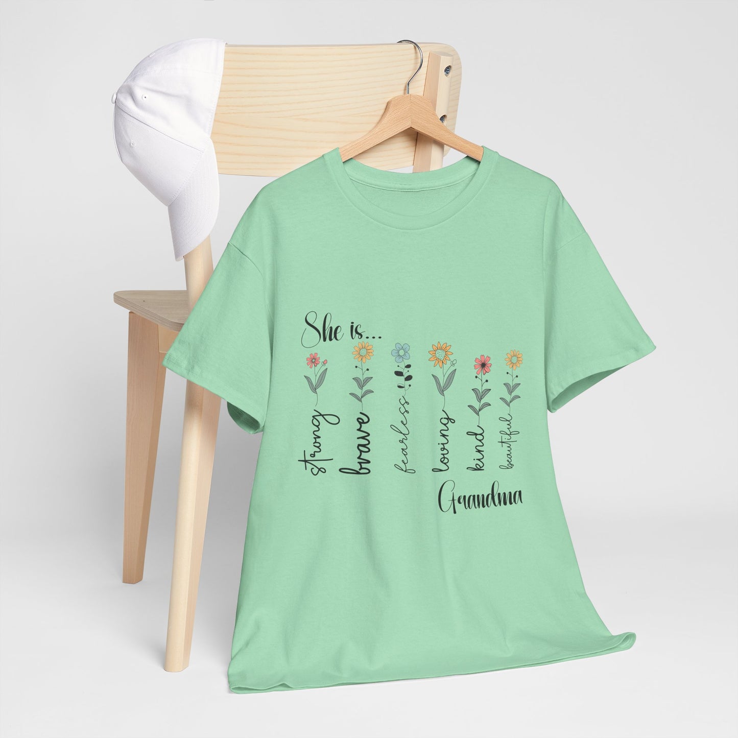 T-Shirt – Grandma - Strong, Brave, Beautiful Floral Design