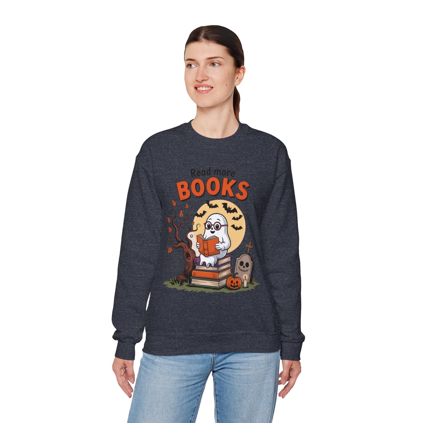 Sweatshirt - Teacher / Halloween - Read More Books (1a)