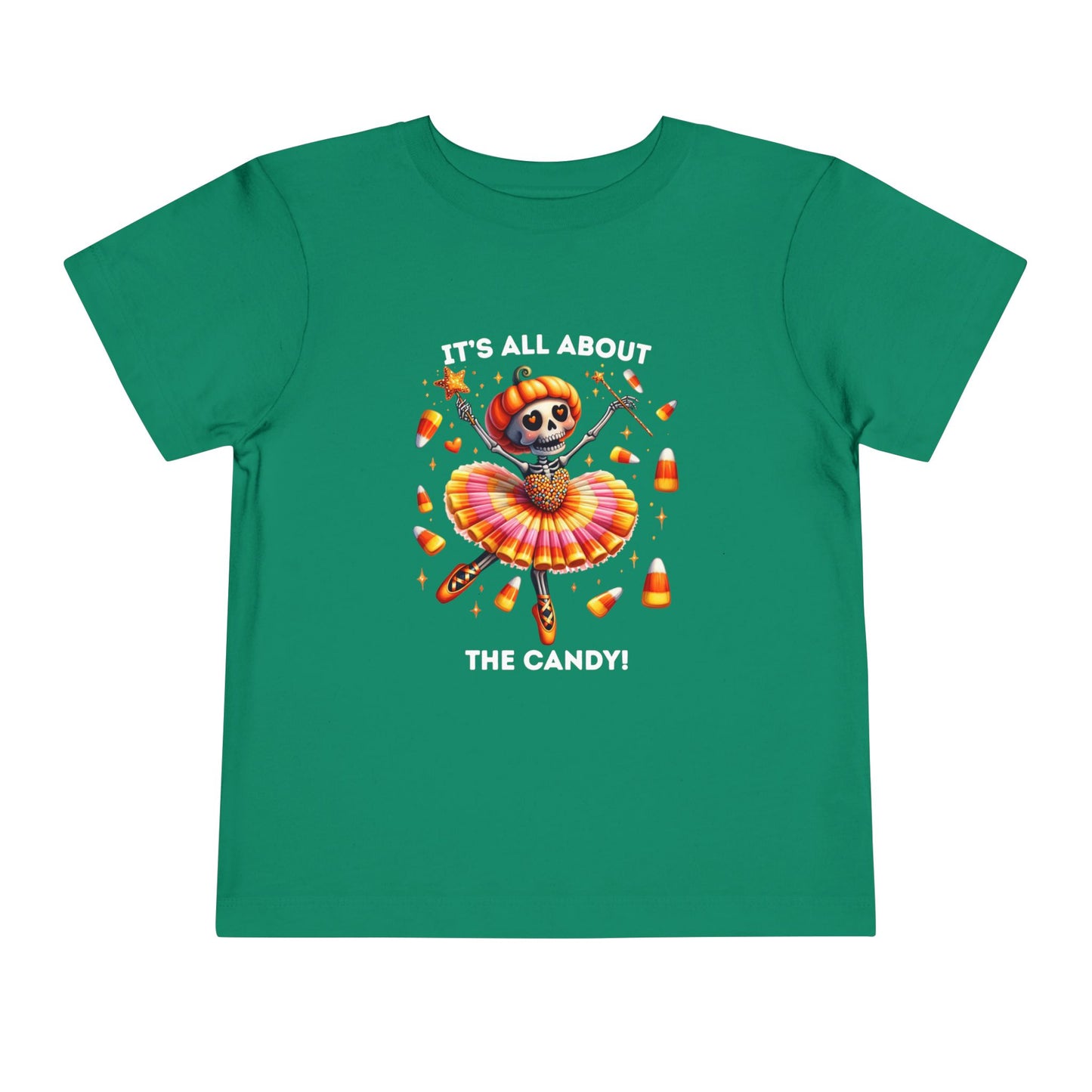 Toddler Tee - Halloween / Ballet Skeleton - It's all about the Candy! (01a)