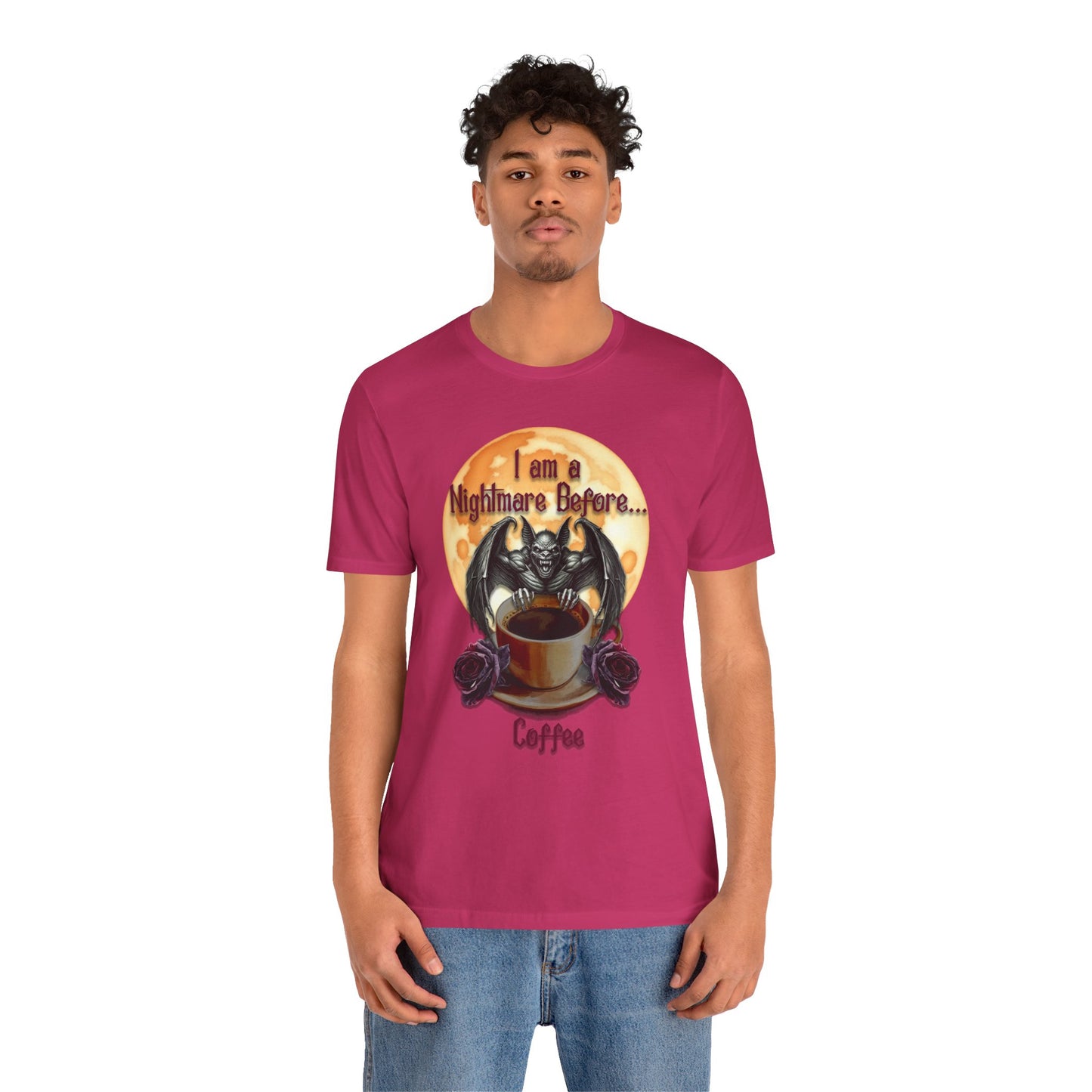 T-shirt - Halloween - Nightmare Before Coffee (1a) - Front Only
