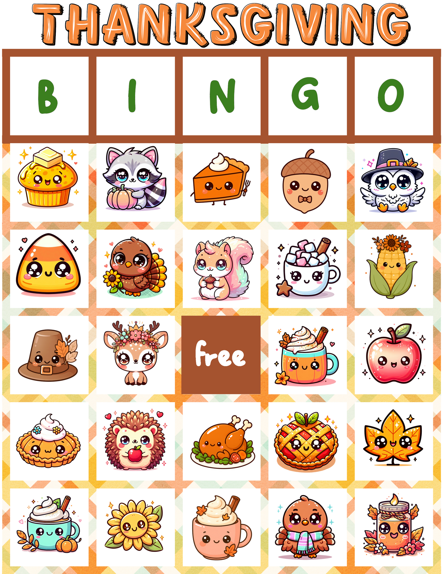 Kids-Thanksgiving Bingo-Set 01