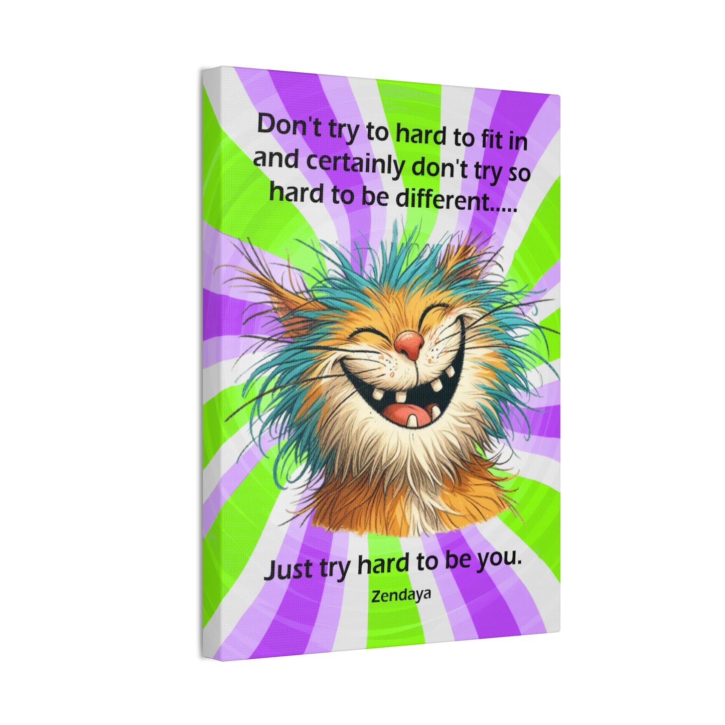 Canvas Art - Inspiring - Don't try to hard - Cat 02