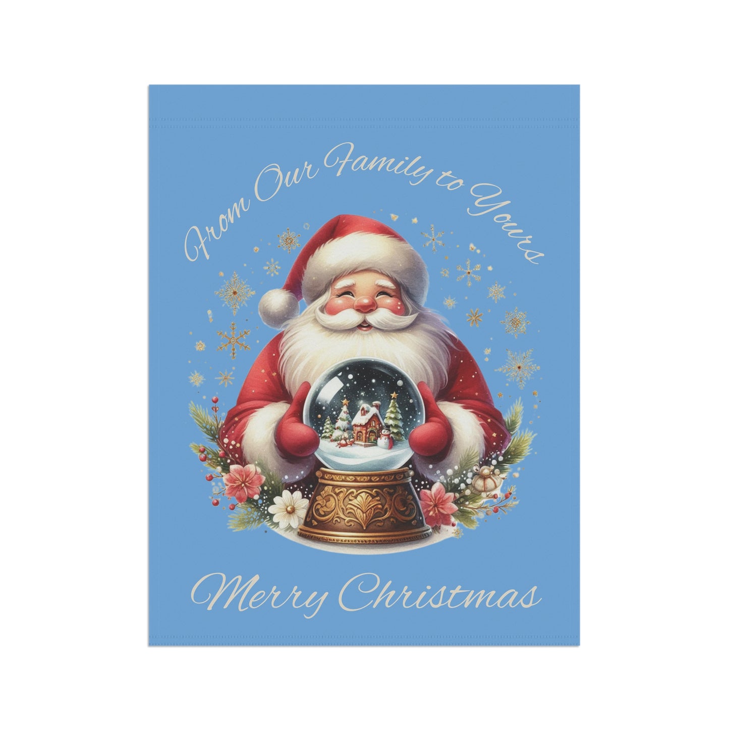 Garden Flag - Christmas - Vintage Santa (01a - Blue)