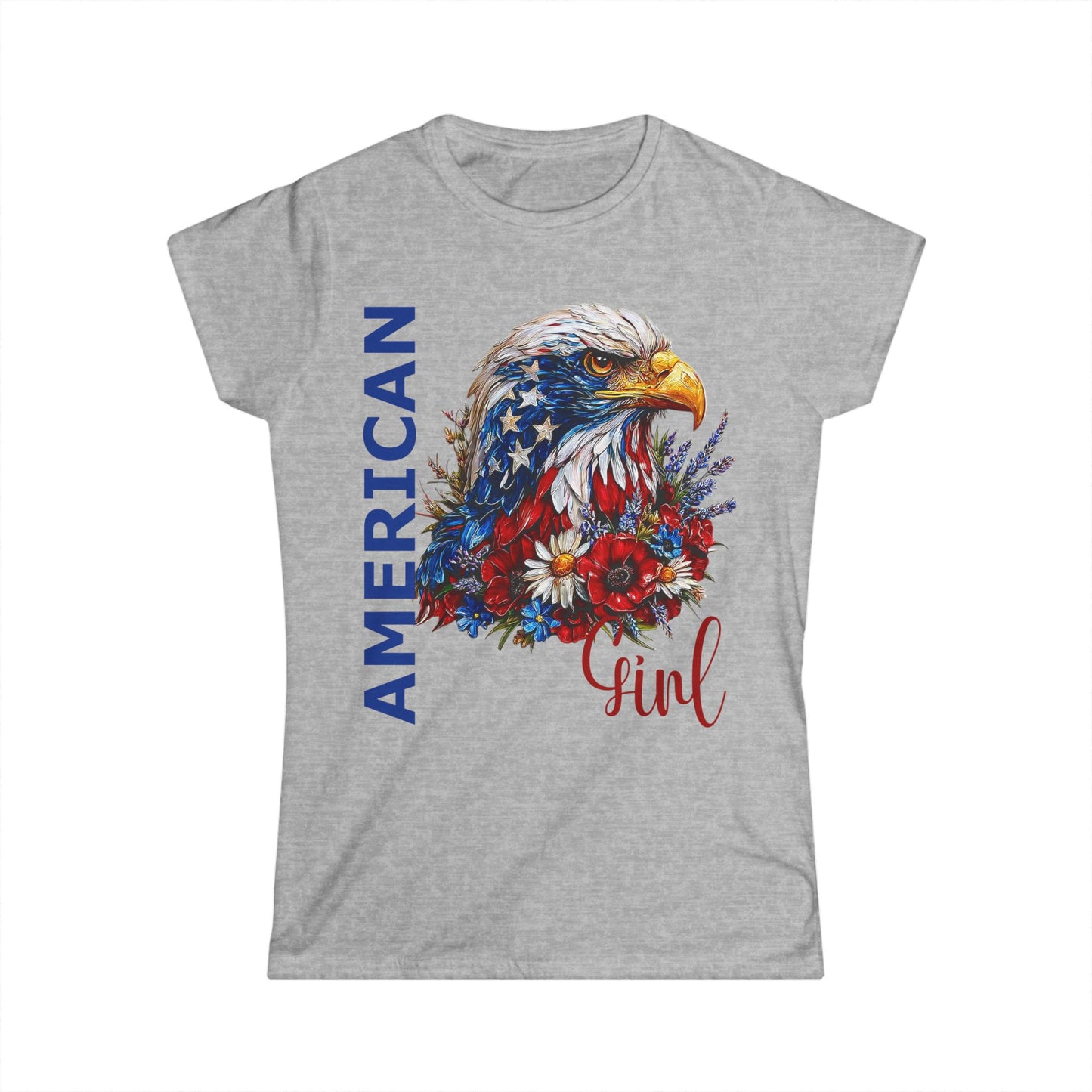 Female T-Shirt - America - American Girl with Eagle (01)