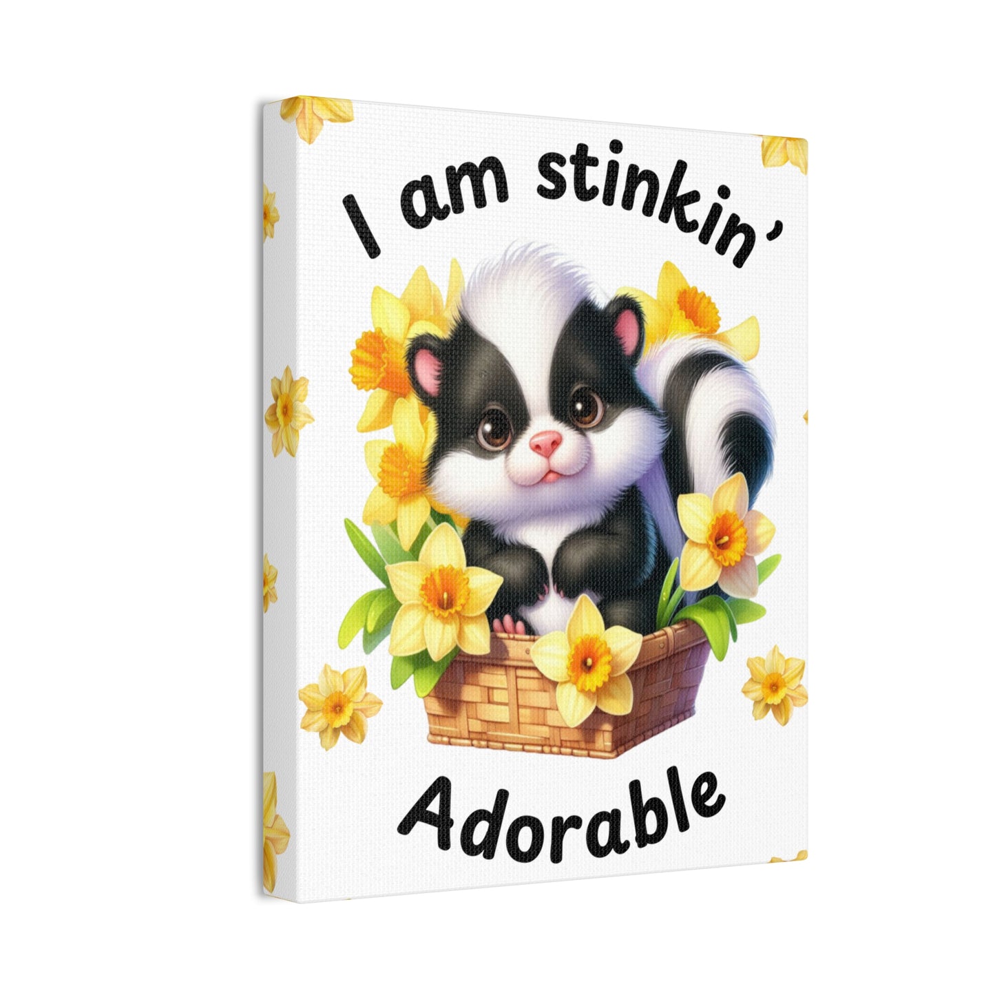 Nursery Canvas - Stinkin' Adorable with Skunk (1-b)