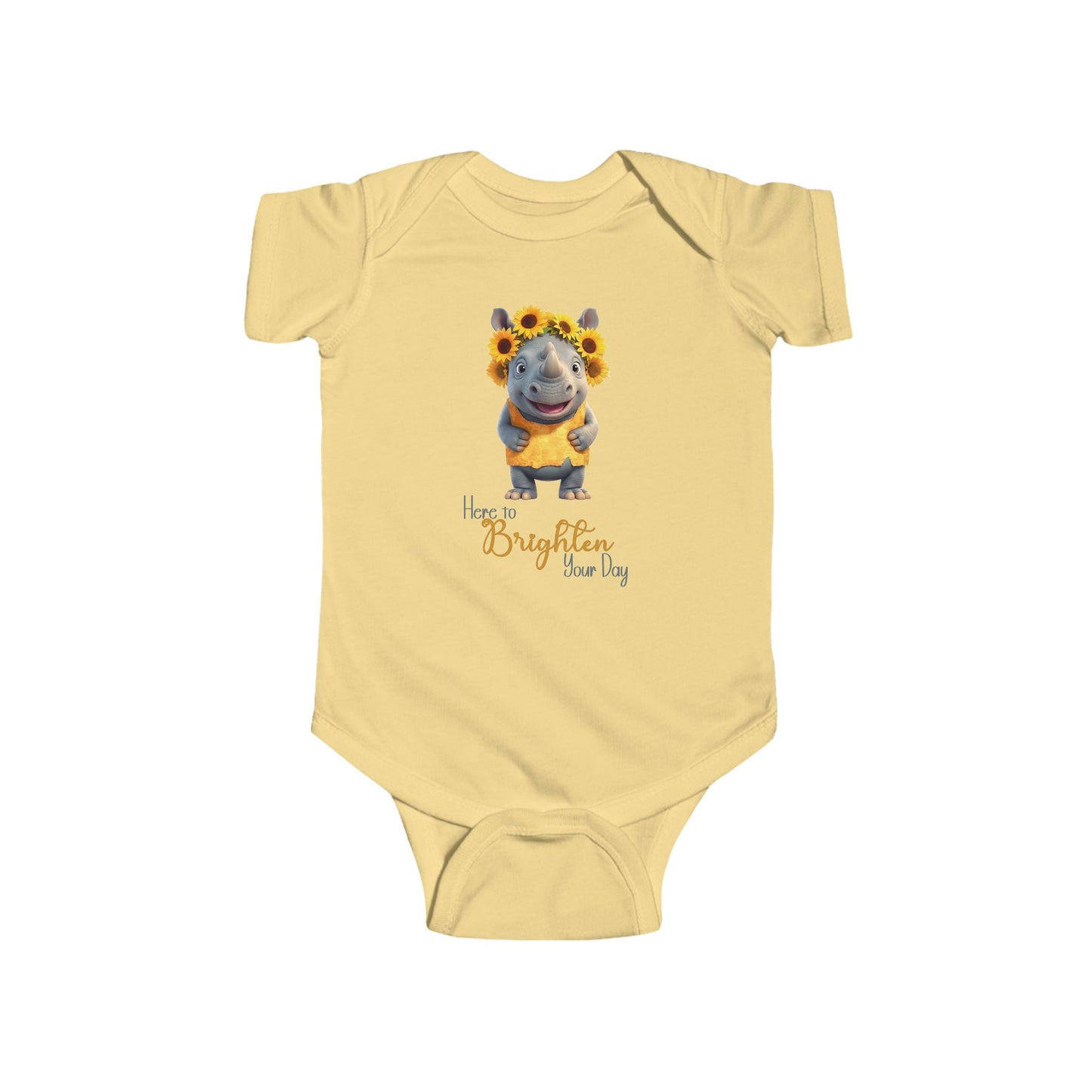 Onesie - Animal - Here to Brighten, Rhino (01)
