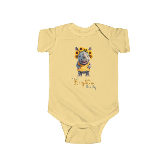 Onesie - Animal - Here to Brighten, Rhino (01)