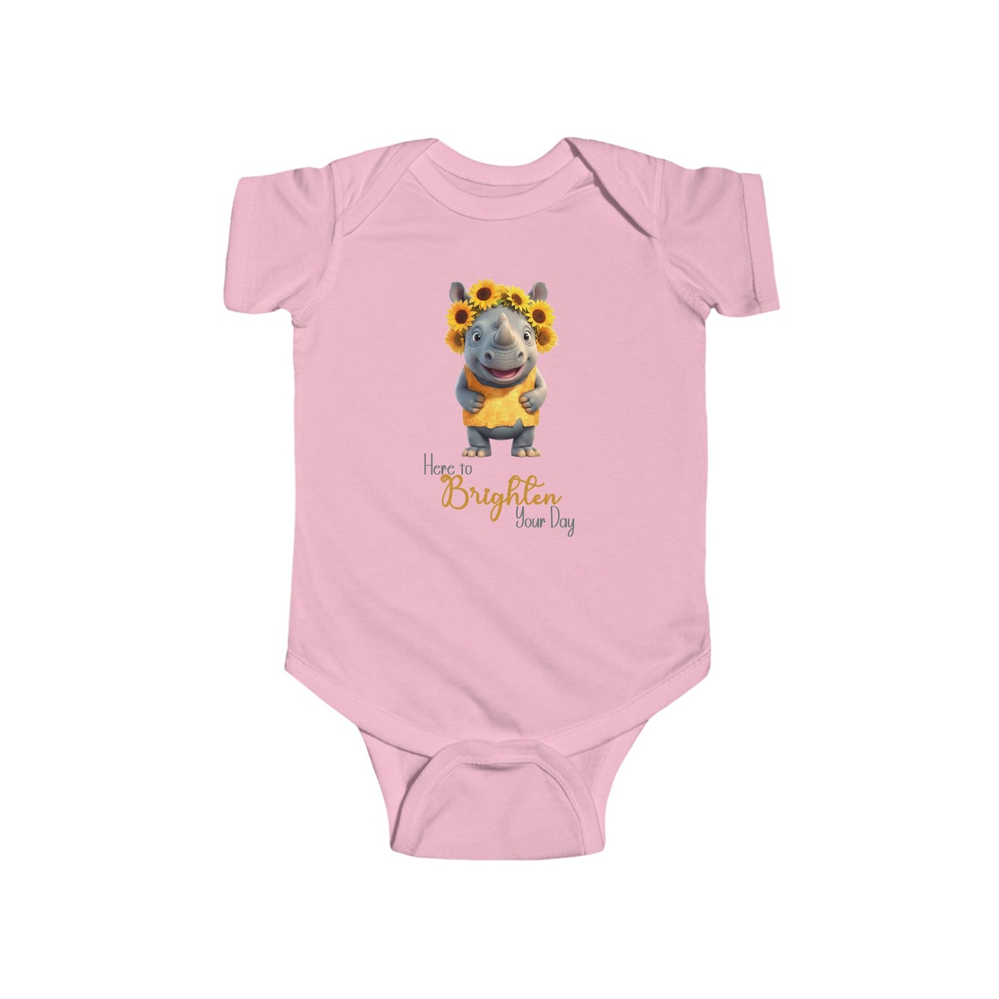 Onesie - Animal - Here to Brighten, Rhino (01)