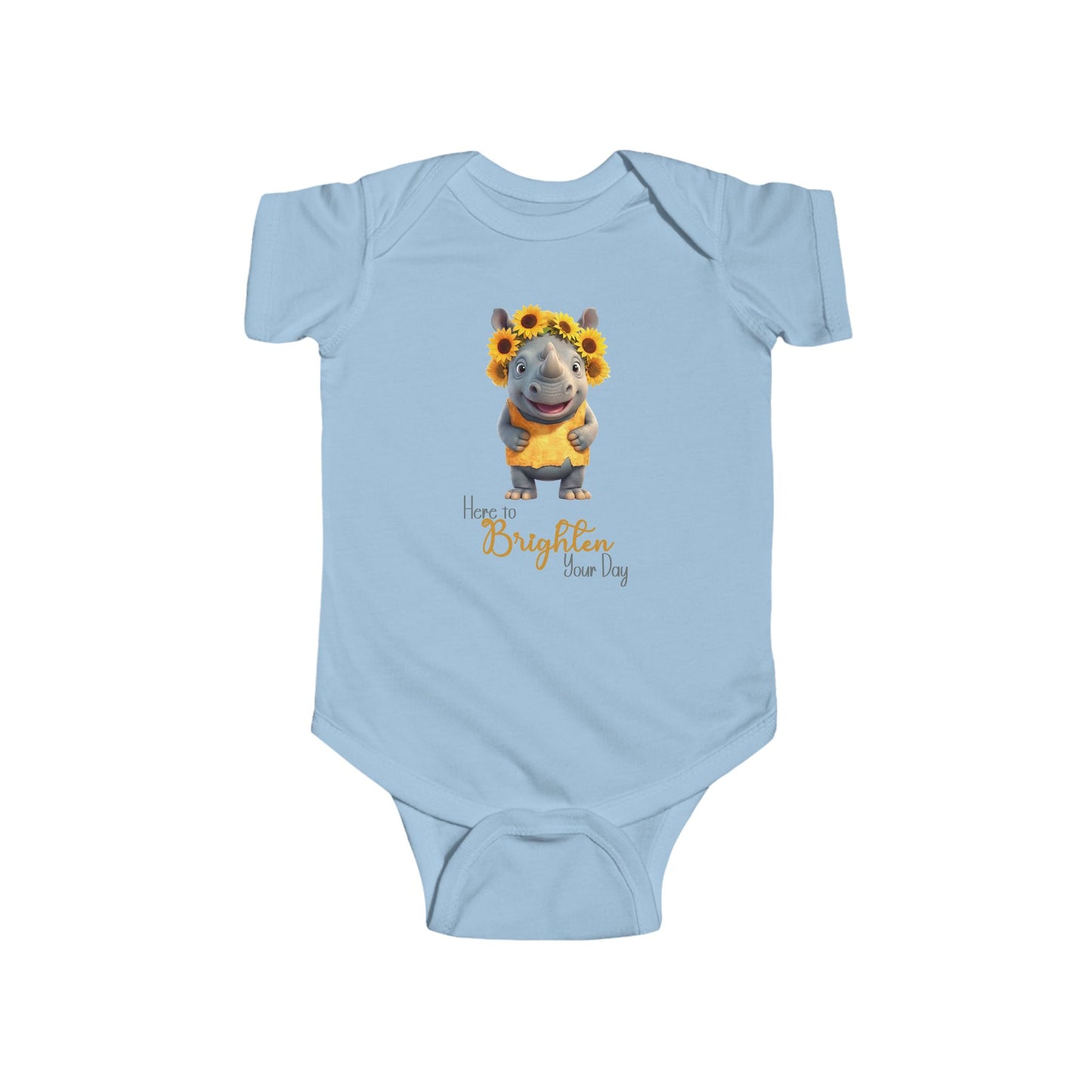 Onesie - Animal - Here to Brighten, Rhino (01)