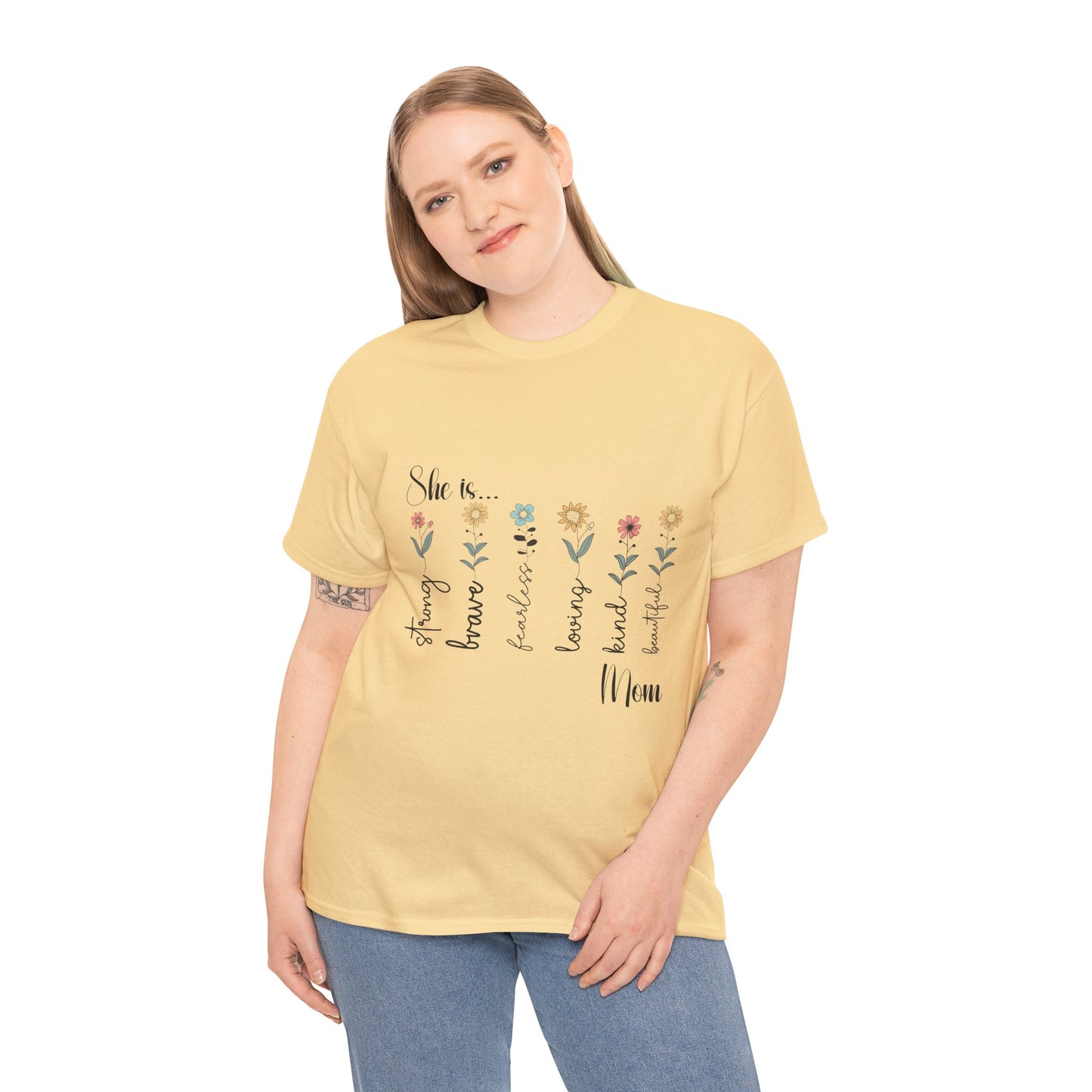 T-Shirt – Mom - Strong, Brave, Beautiful Floral Design