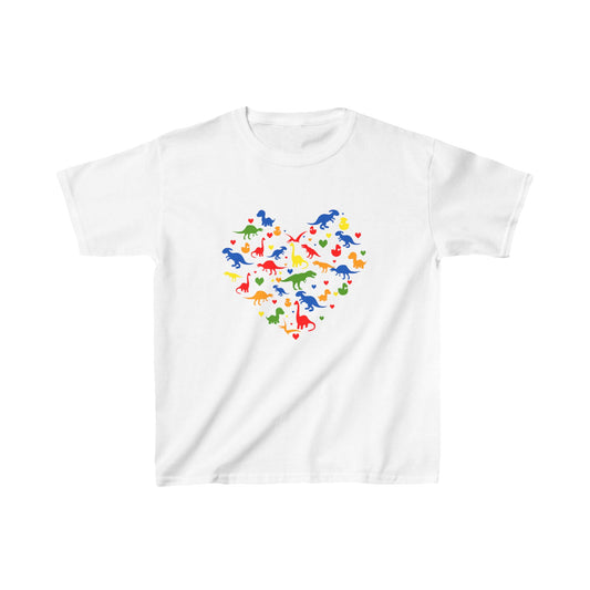 Kid T-Shirt - Dinosaur making Heart (1)