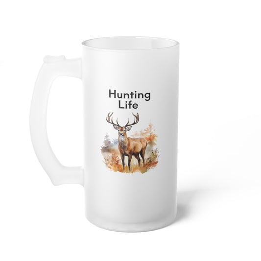 Frosted Glass Beer Mug - Hunting - Hunting Life (1)