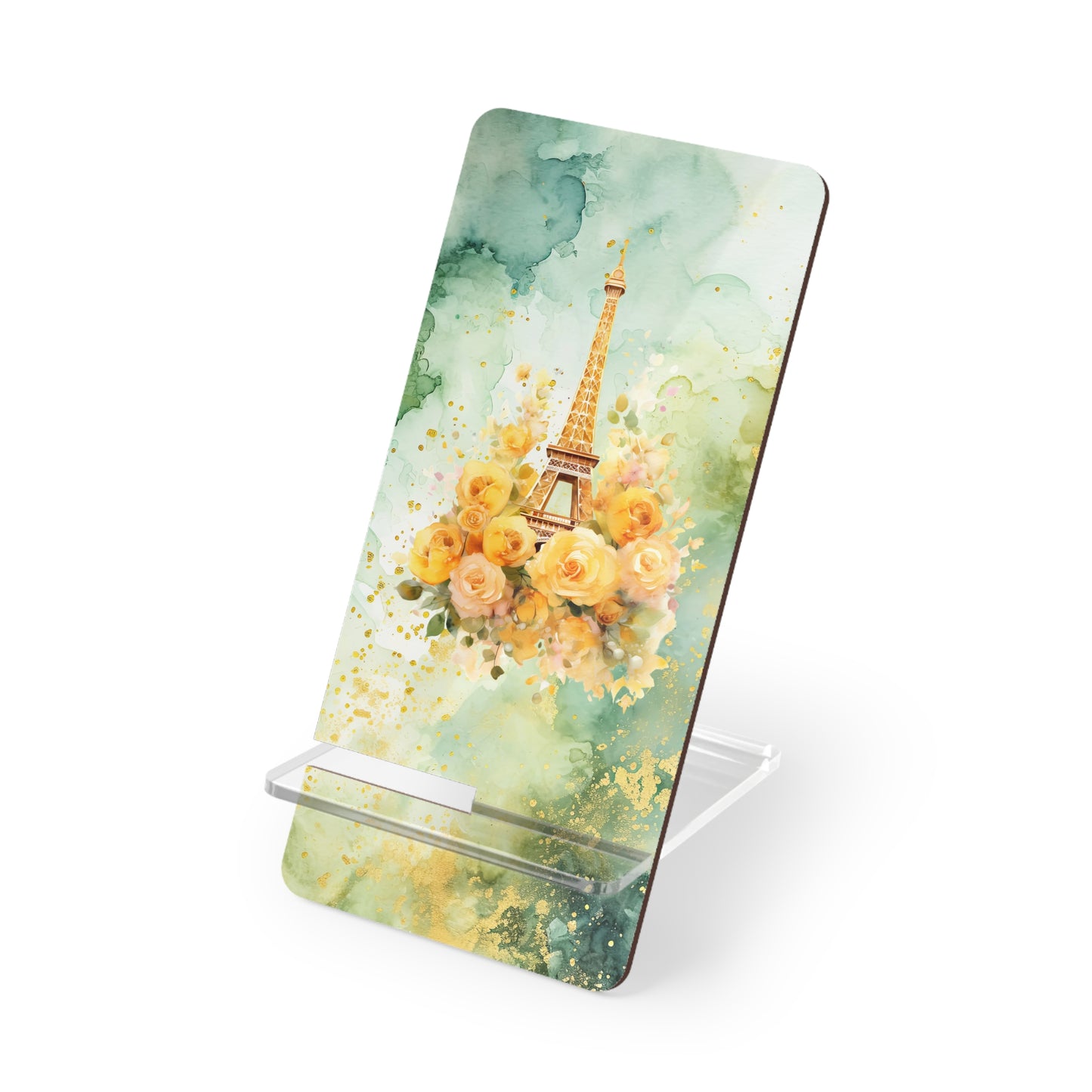 Phone Stand - Paris - Eiffel Tower with Yellow Roses (1)