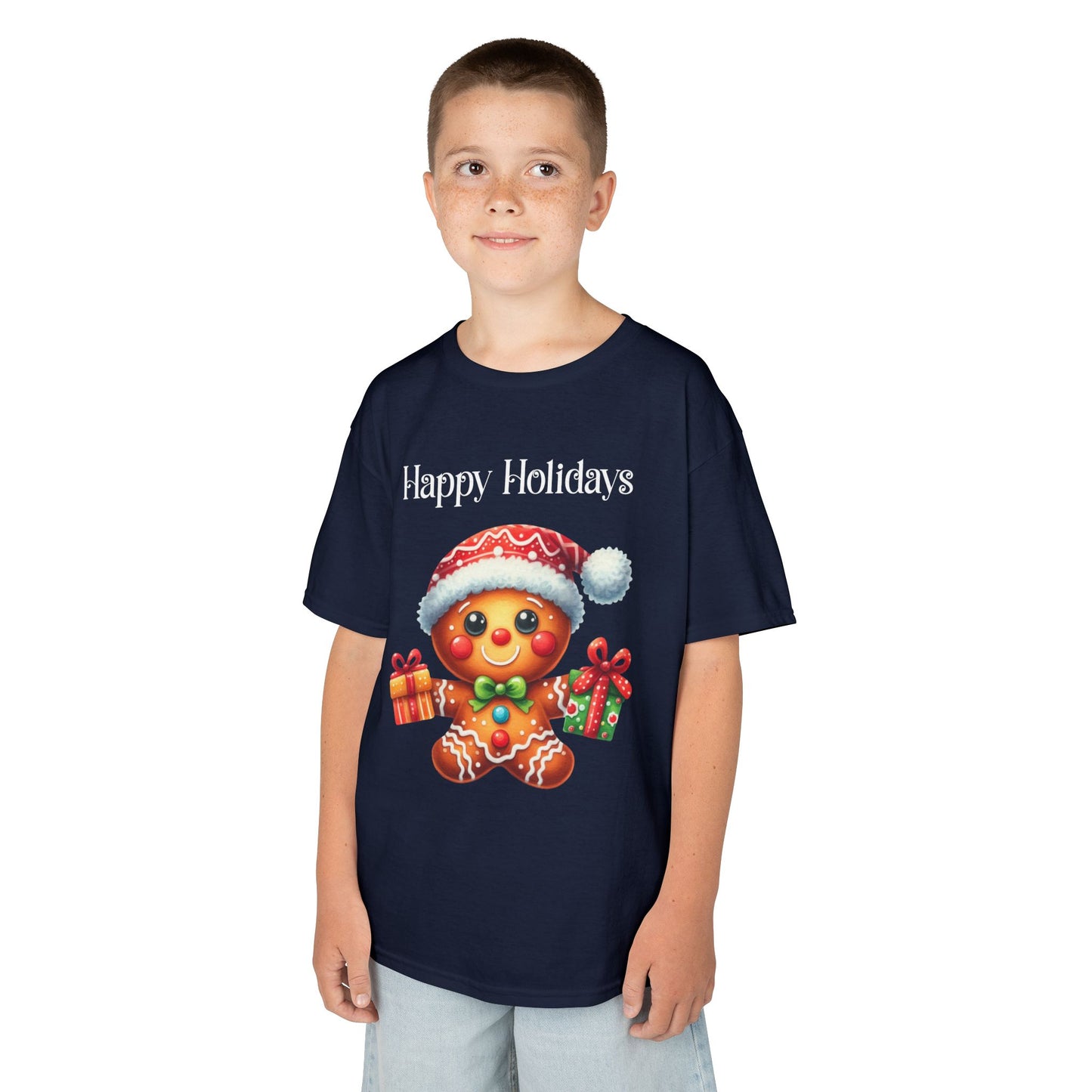Child Tee - Christmas - Gingerbread - Happy Holidays (01a)