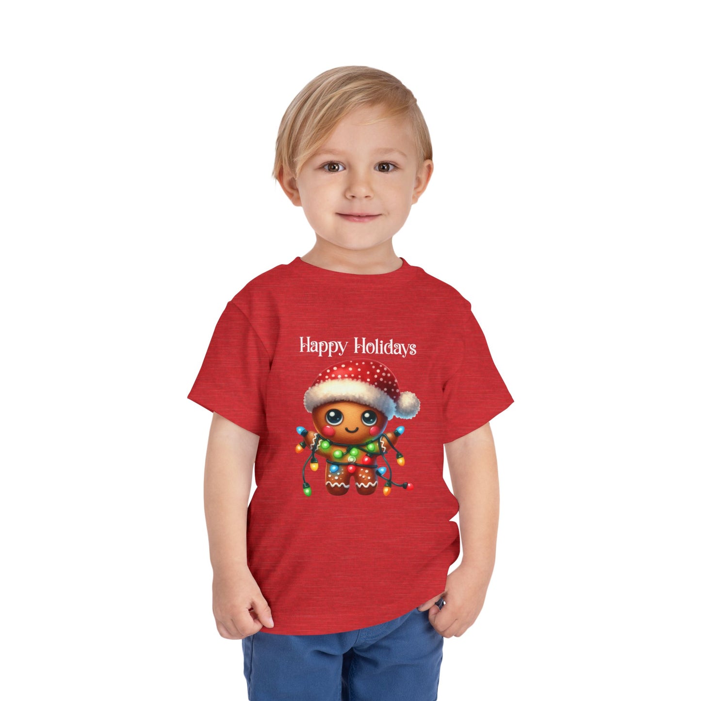 Toddler Tee - Christmas - Gingerbread - Happy Holidays (02a)