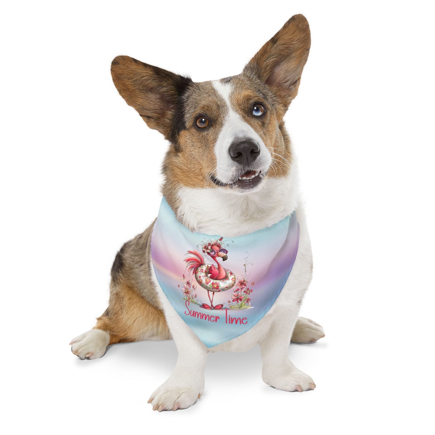 Pet Item - Bandana Collar - Flamingo - Summer Time (01)