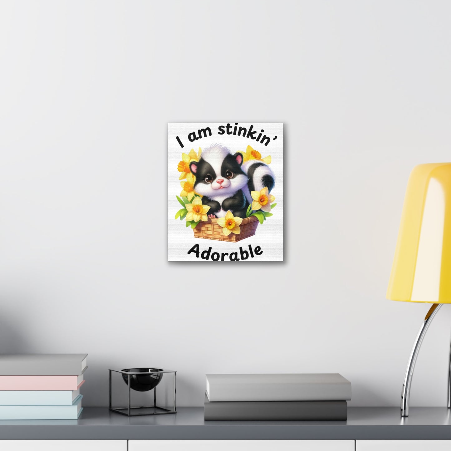 Nursery Canvas - Stinkin' Adorable with Skunk (1-a)