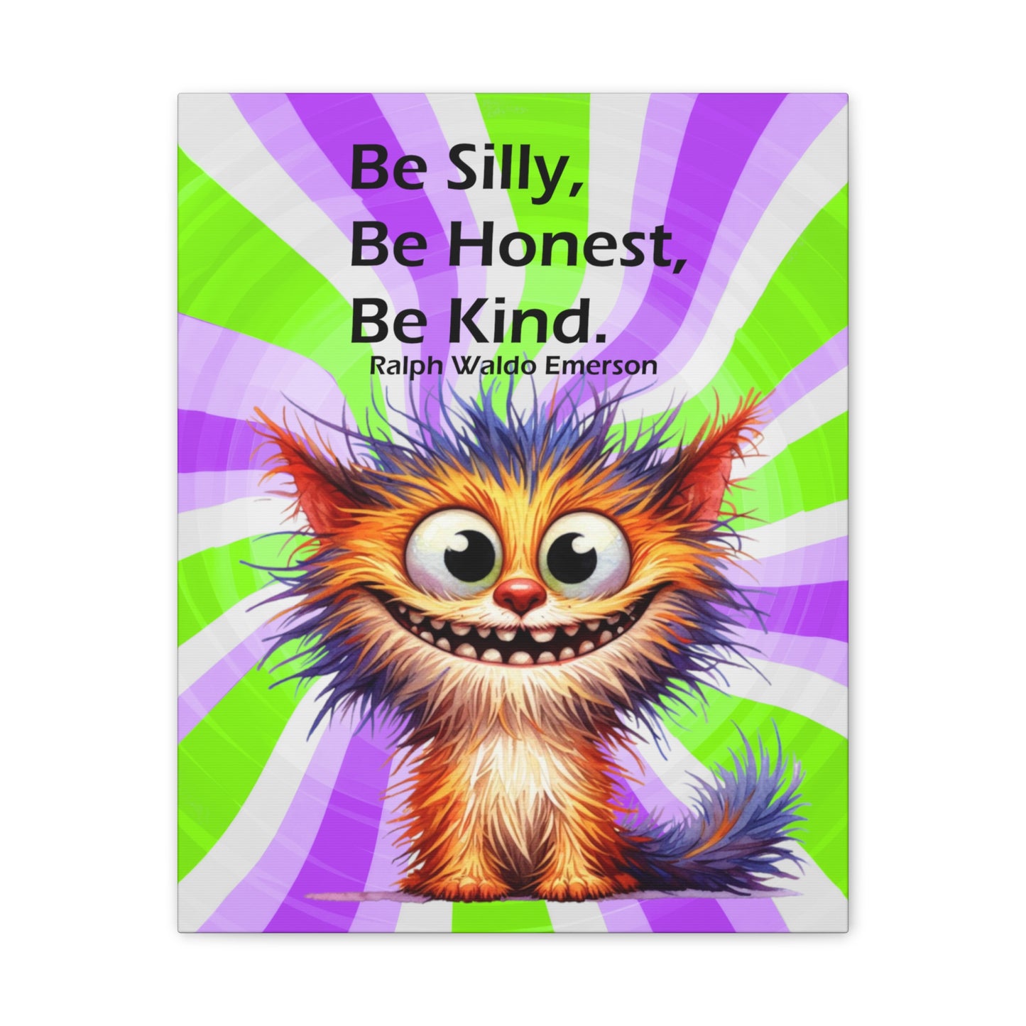 Canvas Art - Inspiring - Be Silly, Be Honest, Be Kind - Cat 01