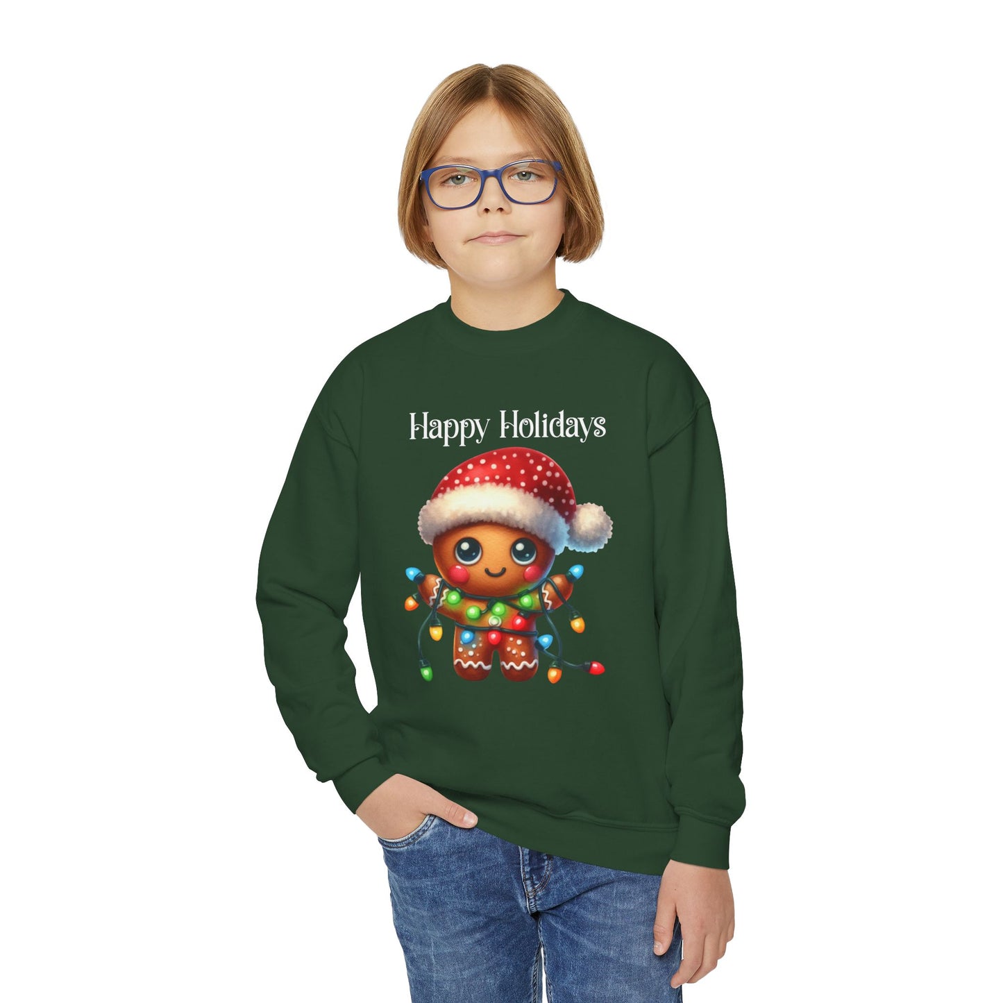 Child Sweatshirt - Christmas - Gingerbread - Happy Holidays (02a)