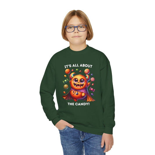 Sweatshirt - Halloween / Monster - It's all about the Candy! (01a)