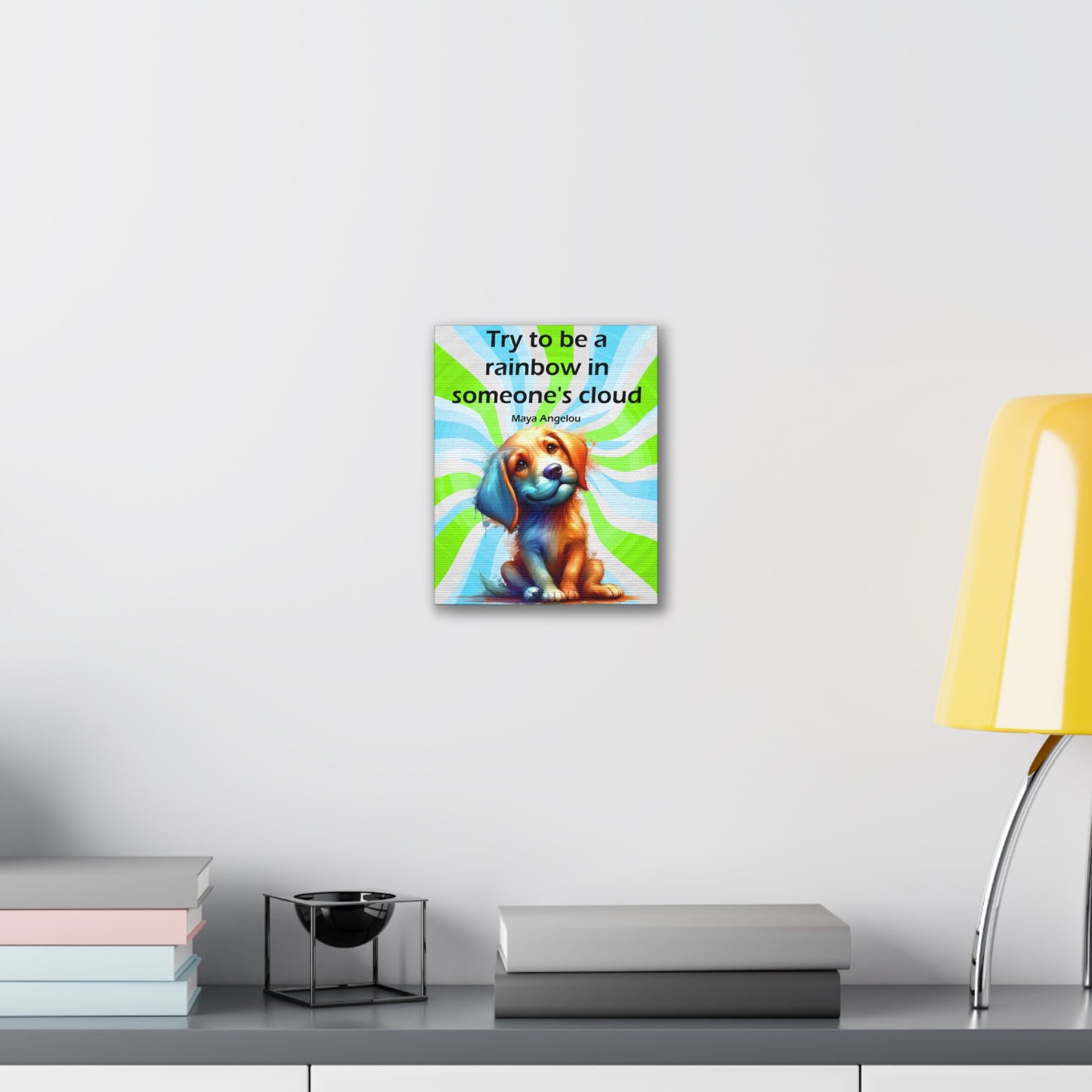 Canvas Art - Inspiring - Try to be a Rainbow - Dog 01