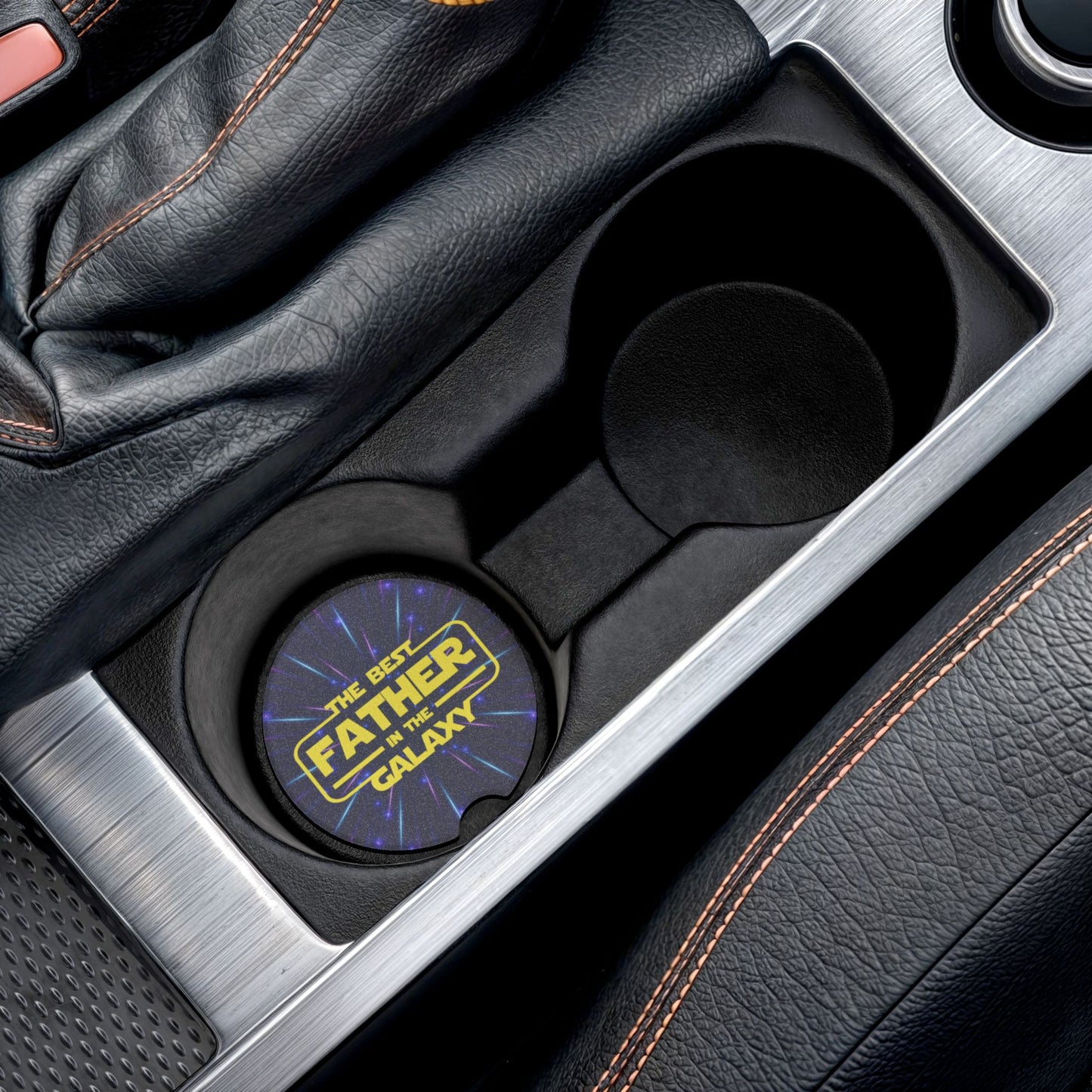 Soapstone Car Coaster - Dad - Best Father in Galaxy (1)
