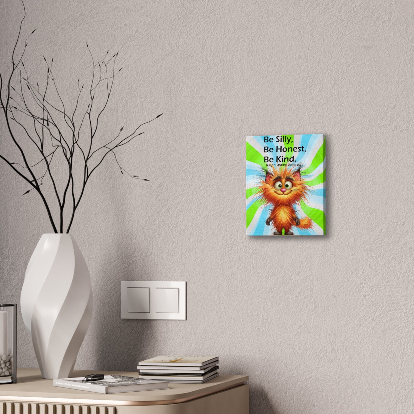 Canvas Art - Inspiring - Be Silly, Be Honest, Be Kind - Cat 01 a