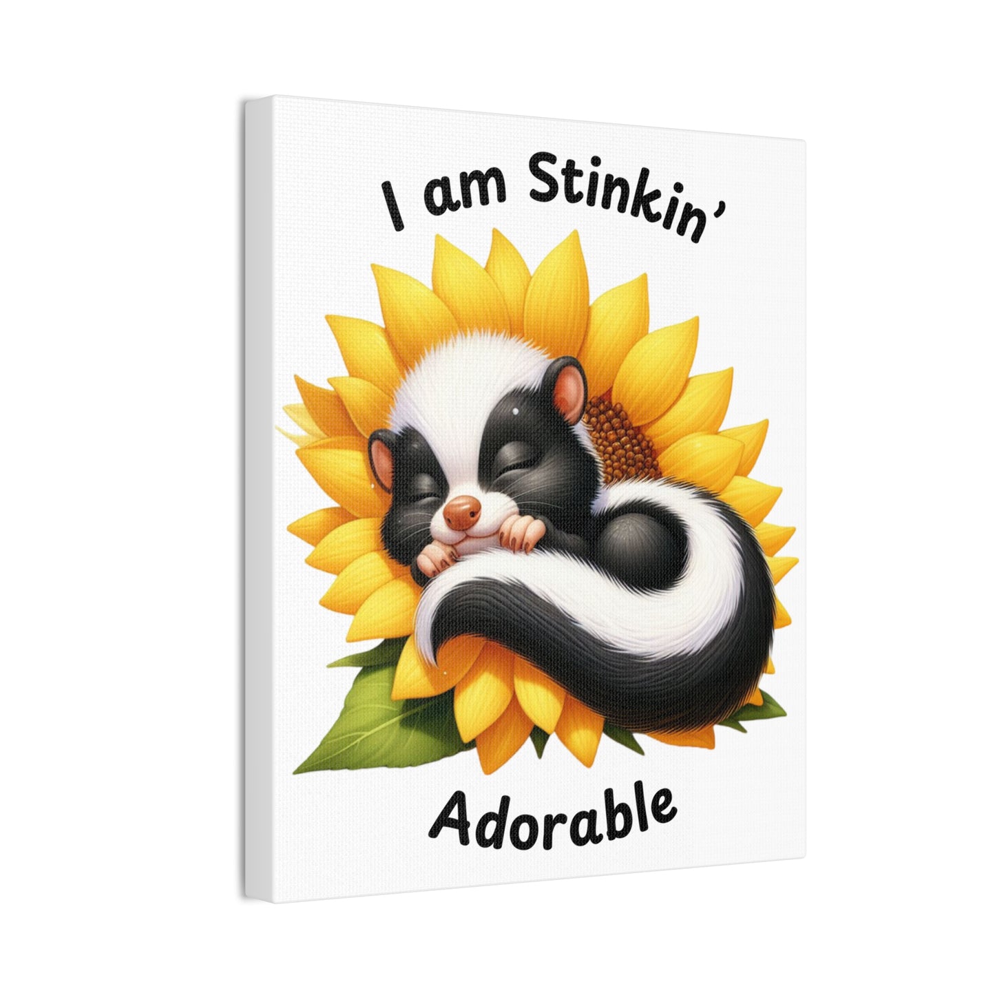 Nursery Canvas - Stinkin' Adorable with Skunk (2-a)