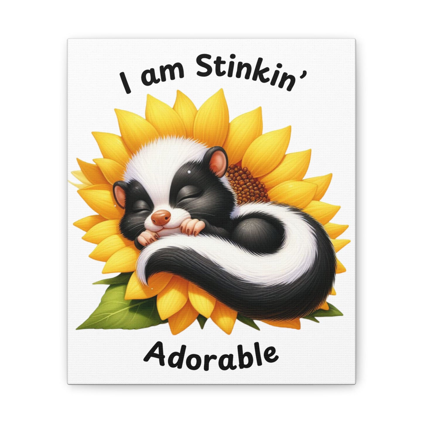 Nursery Canvas - Stinkin' Adorable with Skunk (2-a)