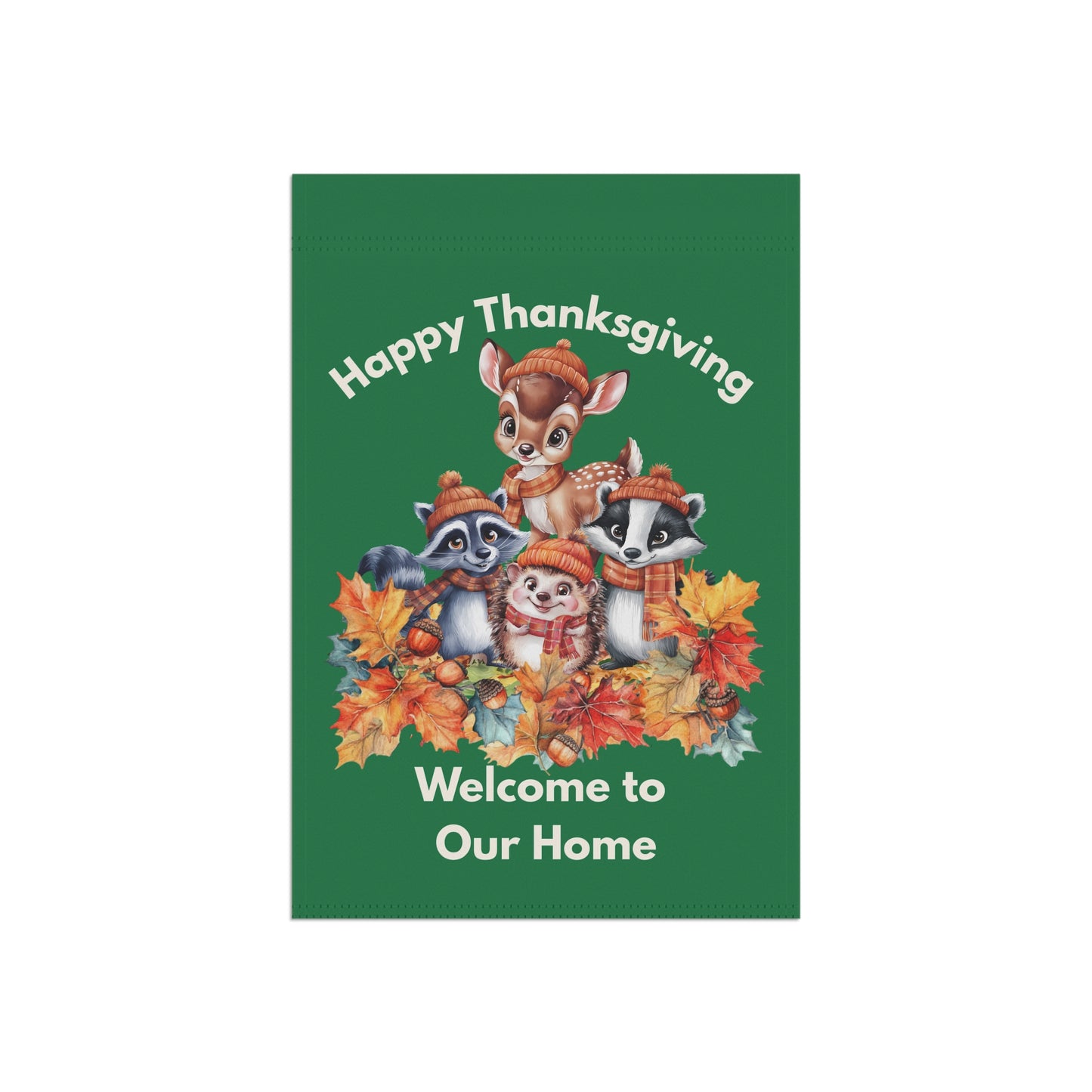 Garden Flag - Thanksgiving -  Autumn Animals (01a)