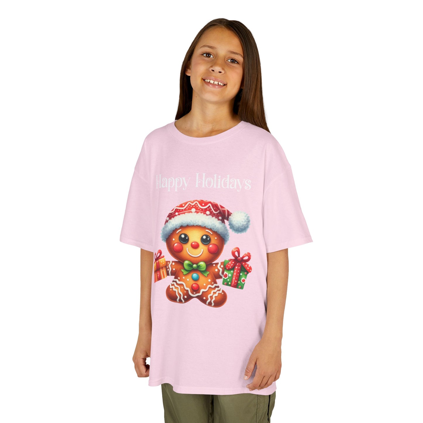 Child Tee - Christmas - Gingerbread - Happy Holidays (01a)