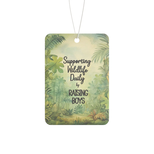 Car Air Freshener - Supporting Wildlife, Raising Boys