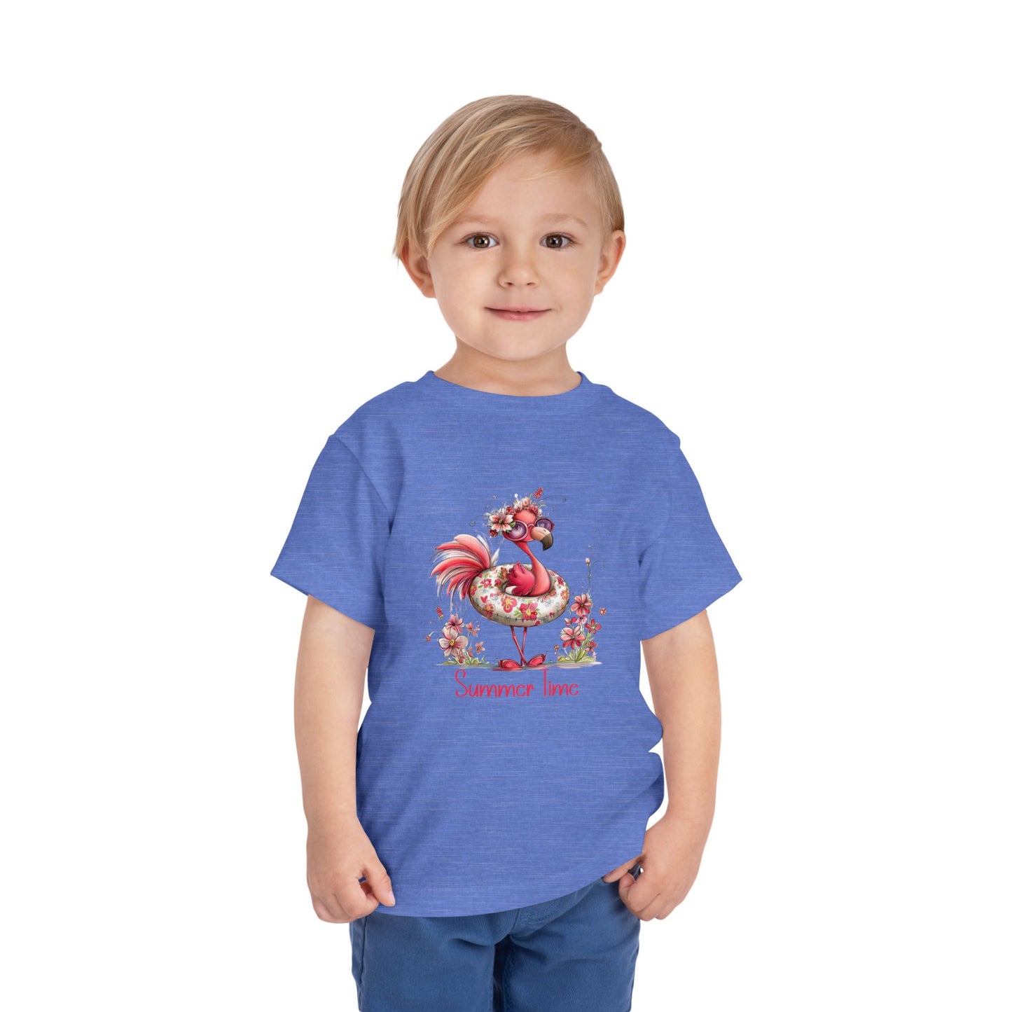 Toddler Tee - Animal - Flamingo - Summer Time (01)