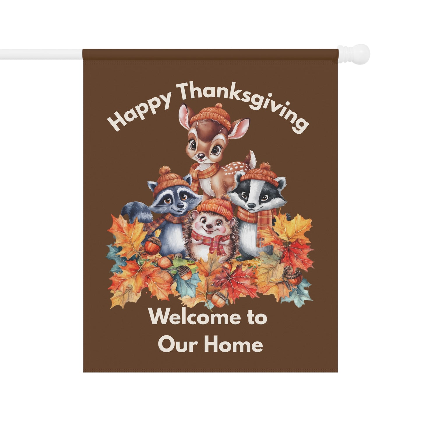 Garden Flag - Thanksgiving -  Autumn Animals (01a)