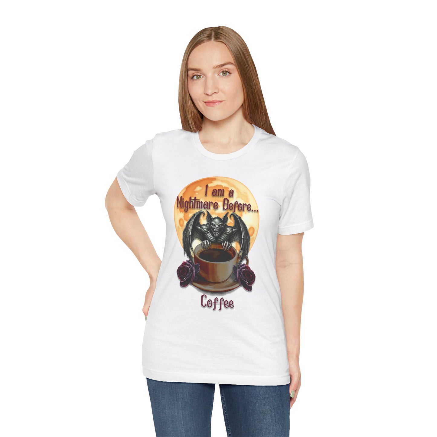 T-shirt - Halloween - Nightmare Before Coffee (1a) - Front Only