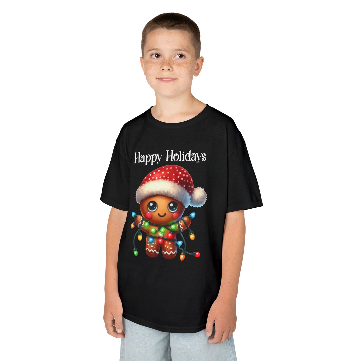 Child Tee - Christmas - Gingerbread - Happy Holidays (02a)