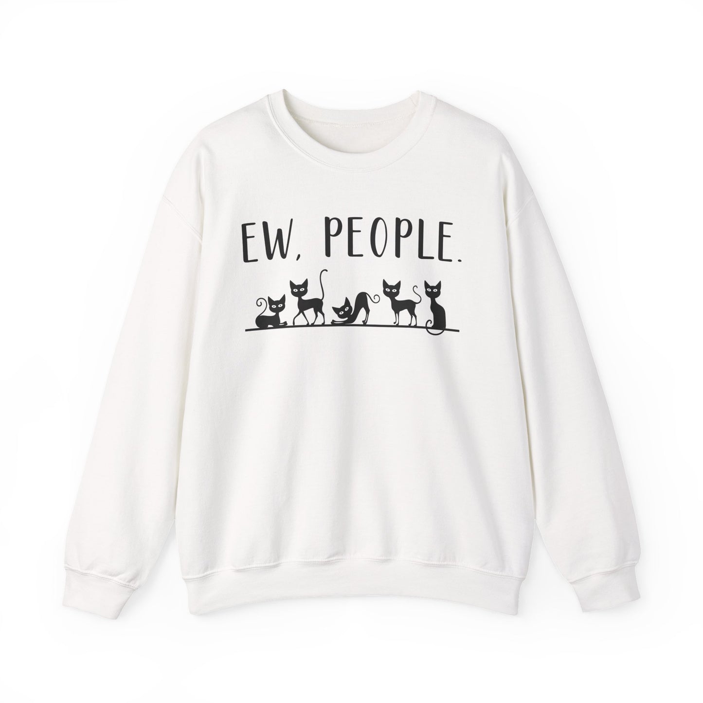 Sweatshirt - Animal Lover - Ew People with Black Cats (01)