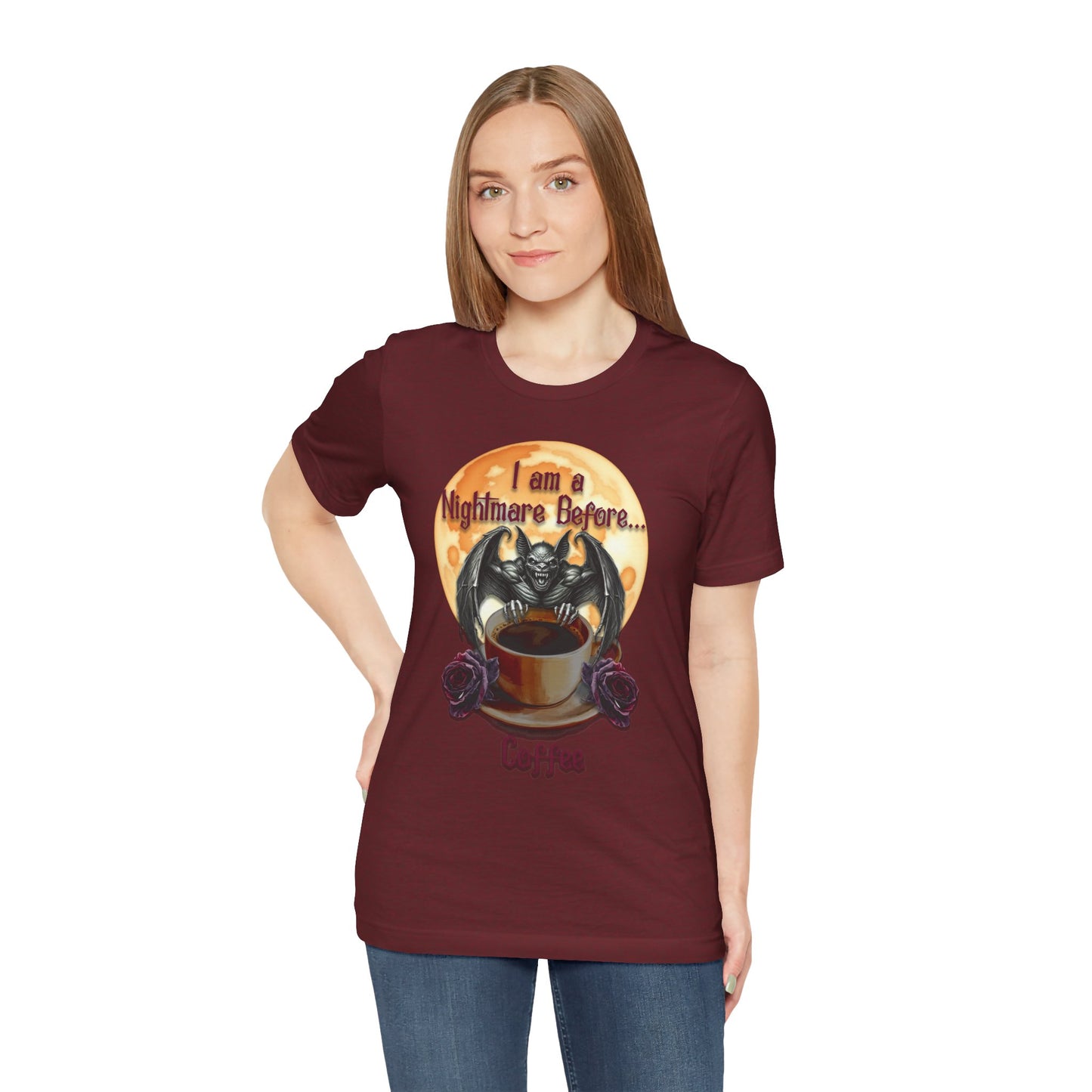 T-shirt - Halloween - Nightmare Before Coffee (1a) - Front Only