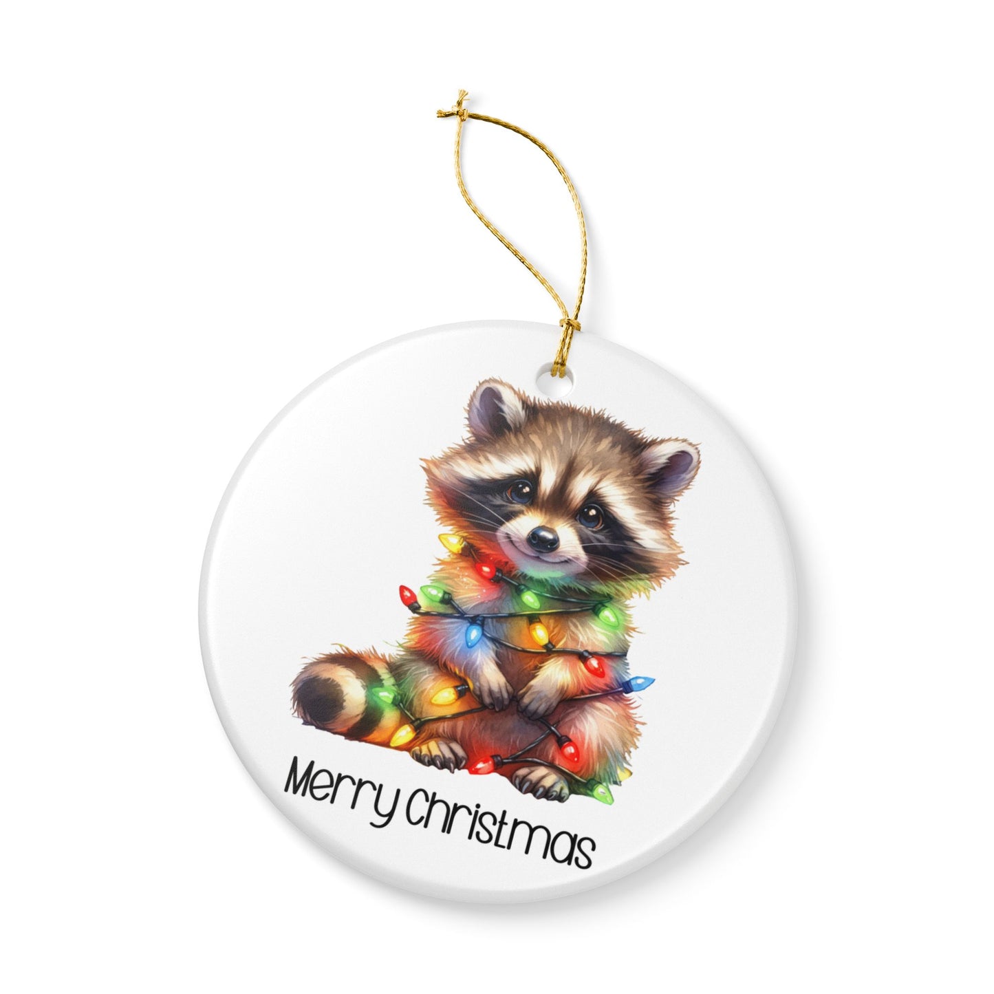 Ceramic Ornament – Christmas - Raccoon 01