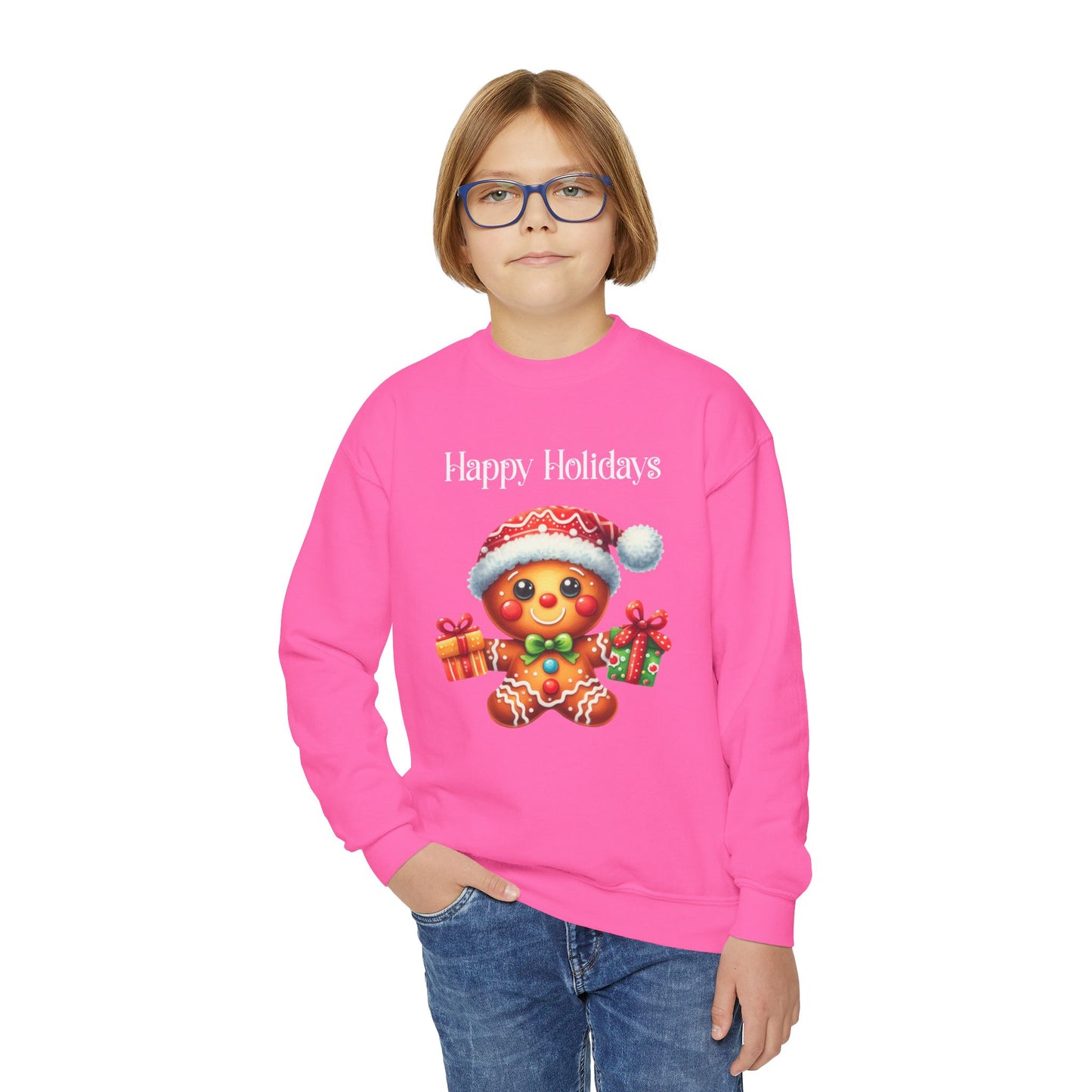 Child Sweatshirt - Christmas - Gingerbread - Happy Holidays (01a)