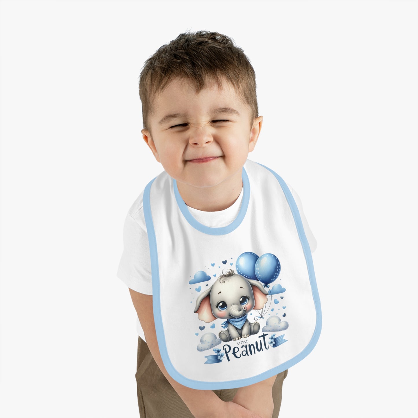 Baby Bib - - Adorable Grey Elephant Design for Baby Boys (1)