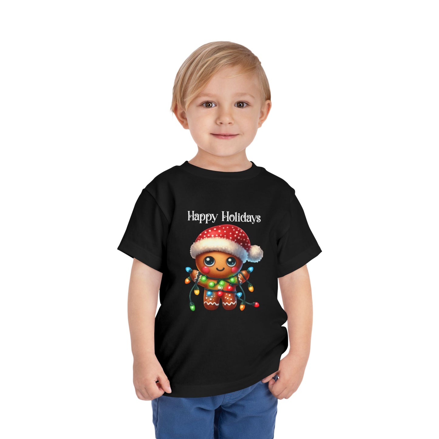 Toddler Tee - Christmas - Gingerbread - Happy Holidays (02a)