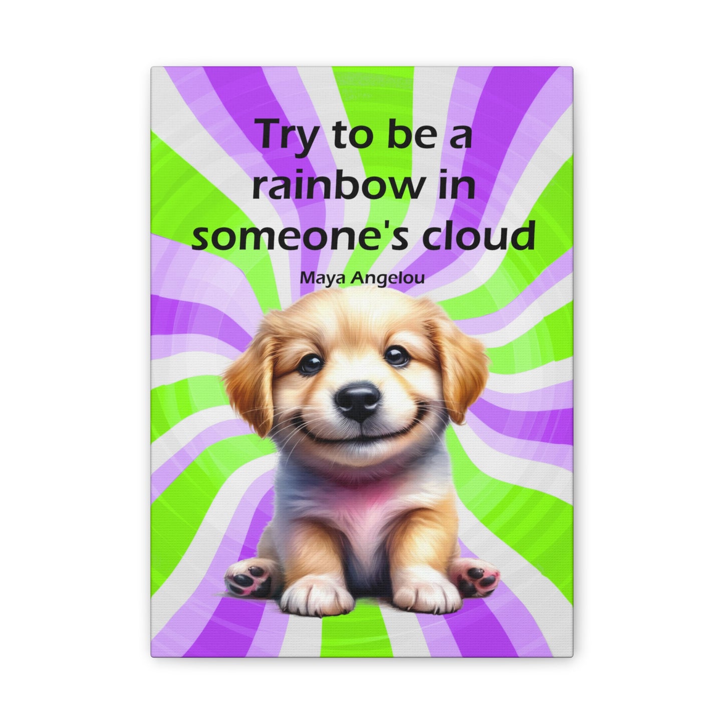 Canvas Art - Inspiring - Try to be a Rainbow - Dog 02