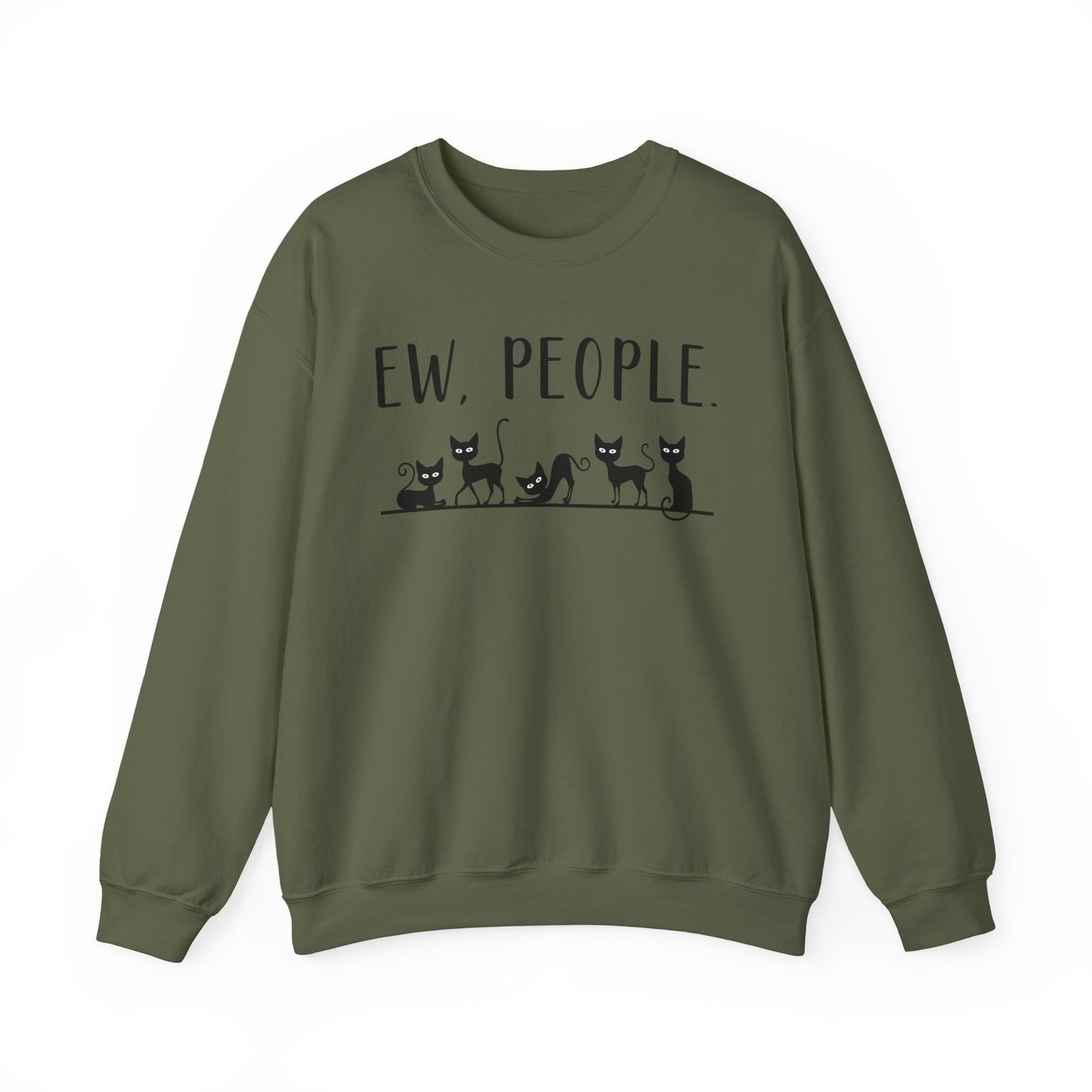 Sweatshirt - Animal Lover - Ew People with Black Cats (01)