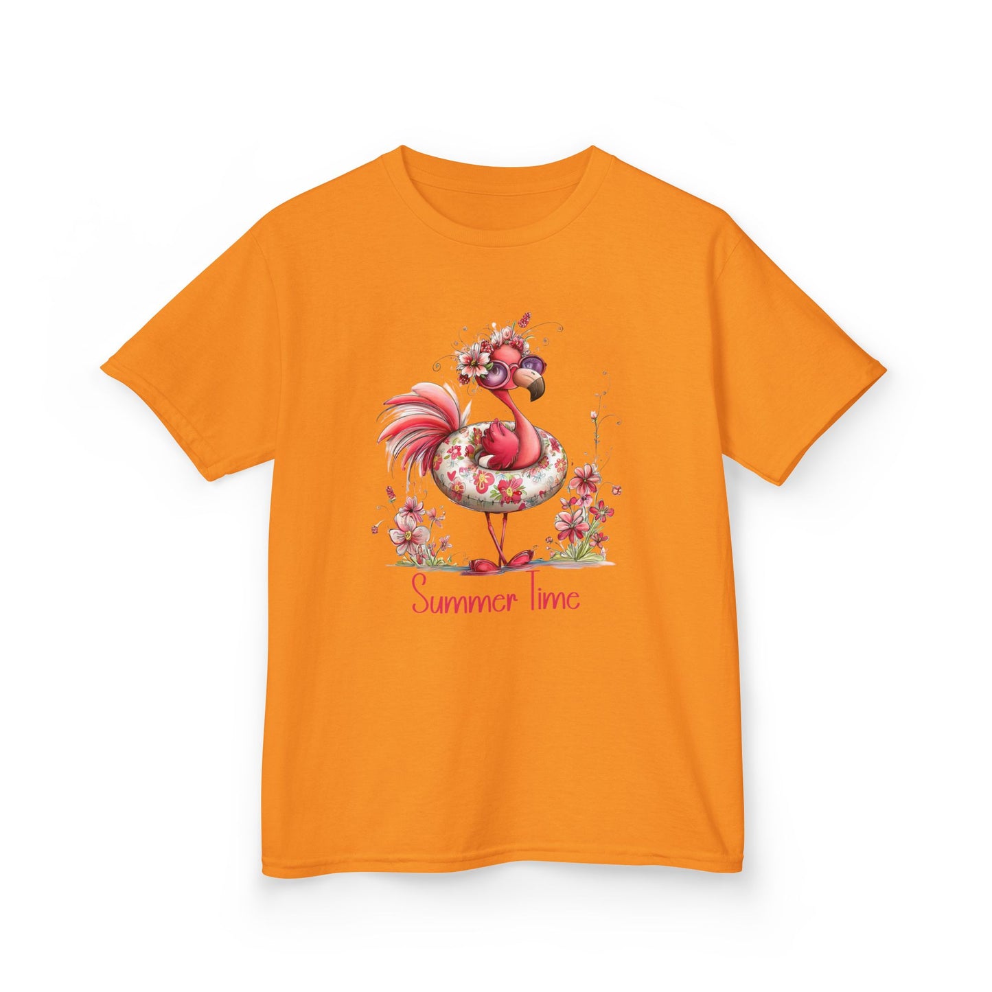 Child Tee - Animal - Flamingo - Summer Time (01)