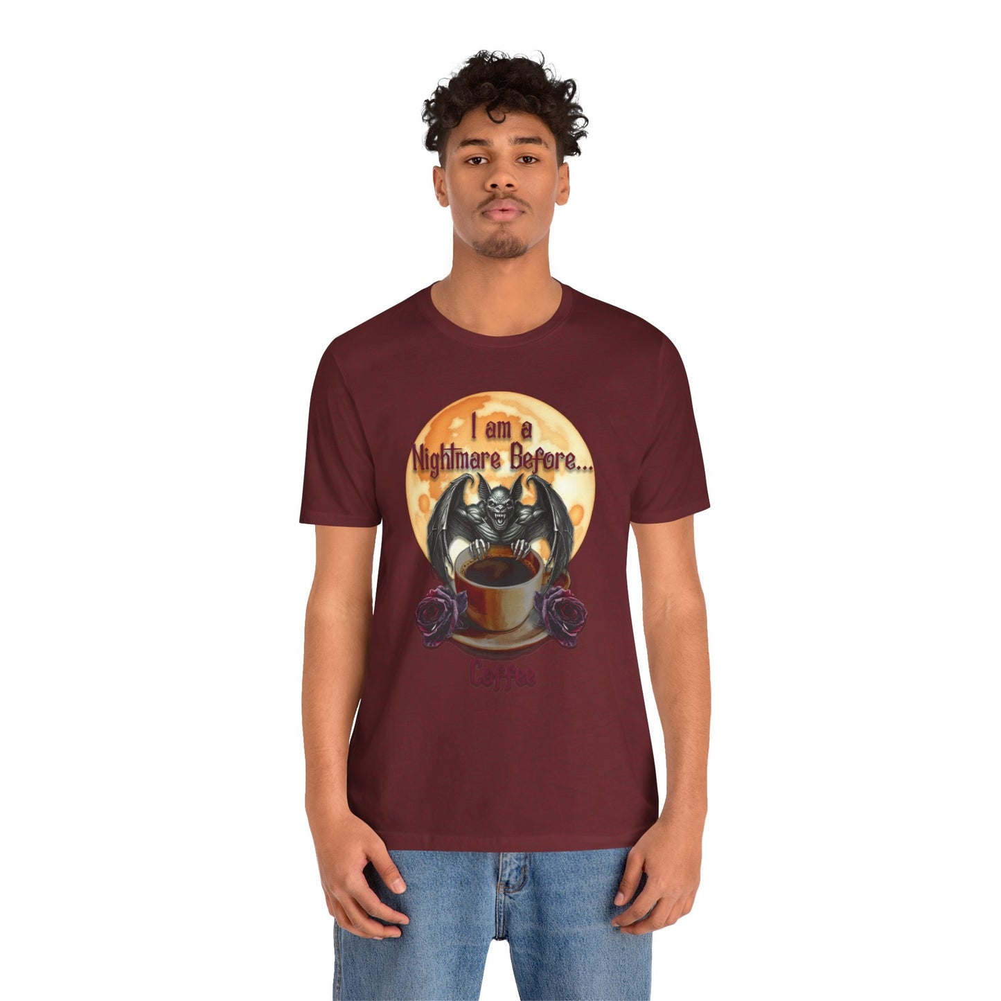 T-shirt - Halloween - Nightmare Before Coffee (1a) - Front Only