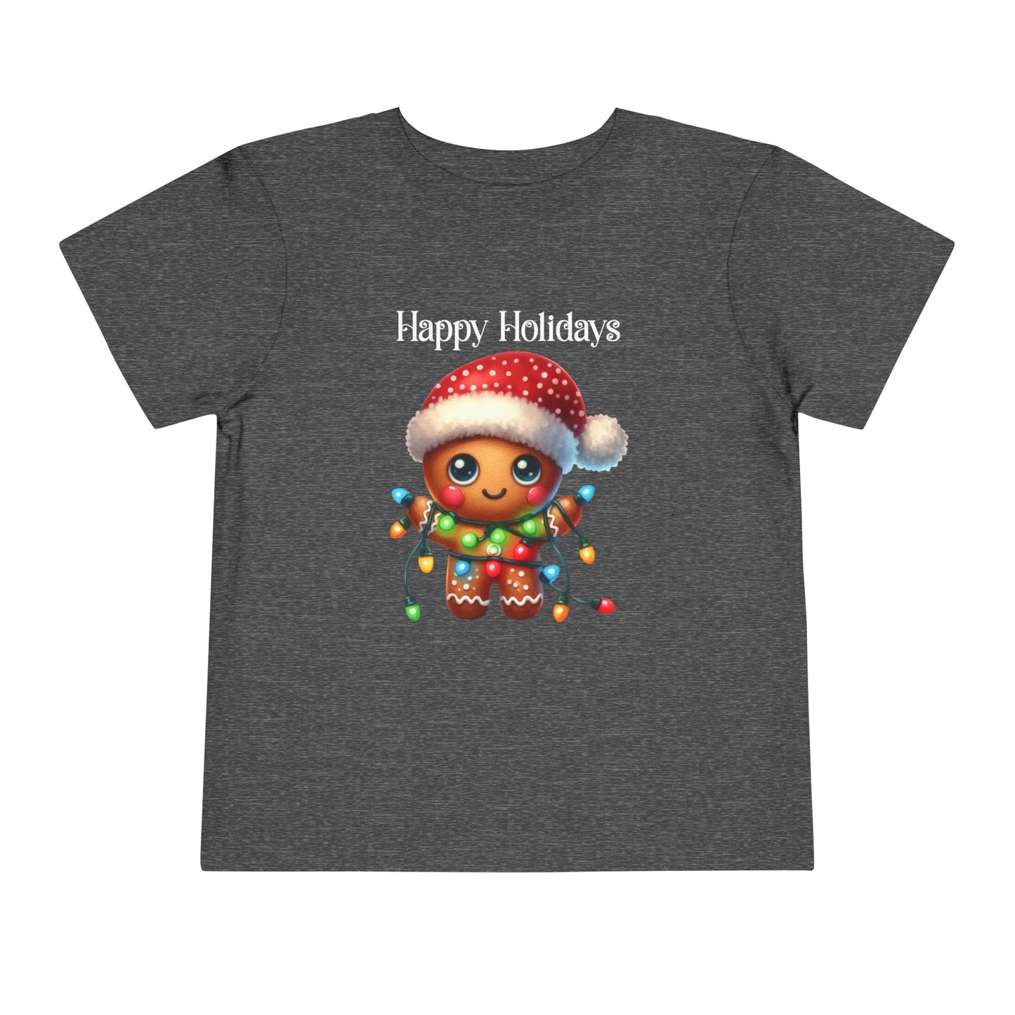 Toddler Tee - Christmas - Gingerbread - Happy Holidays (02a)
